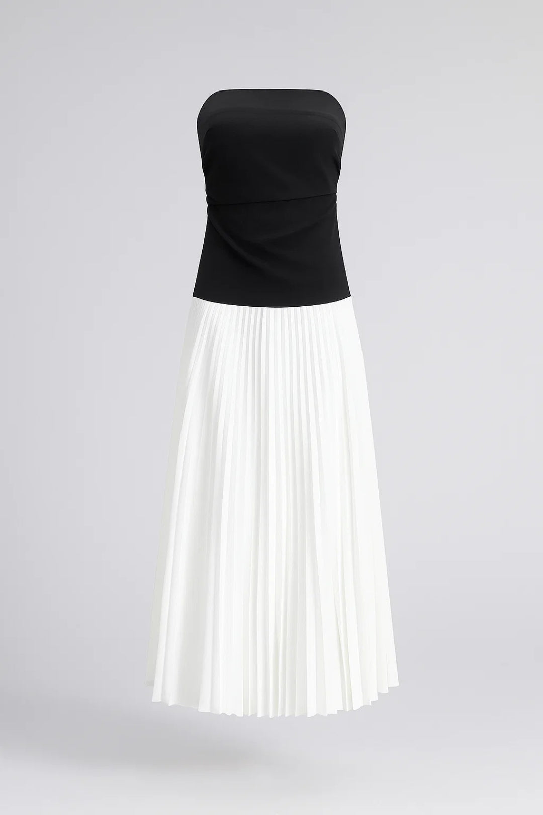 Abito Bustier Bicolore | Plissé | Elegante e Contemporaneo
