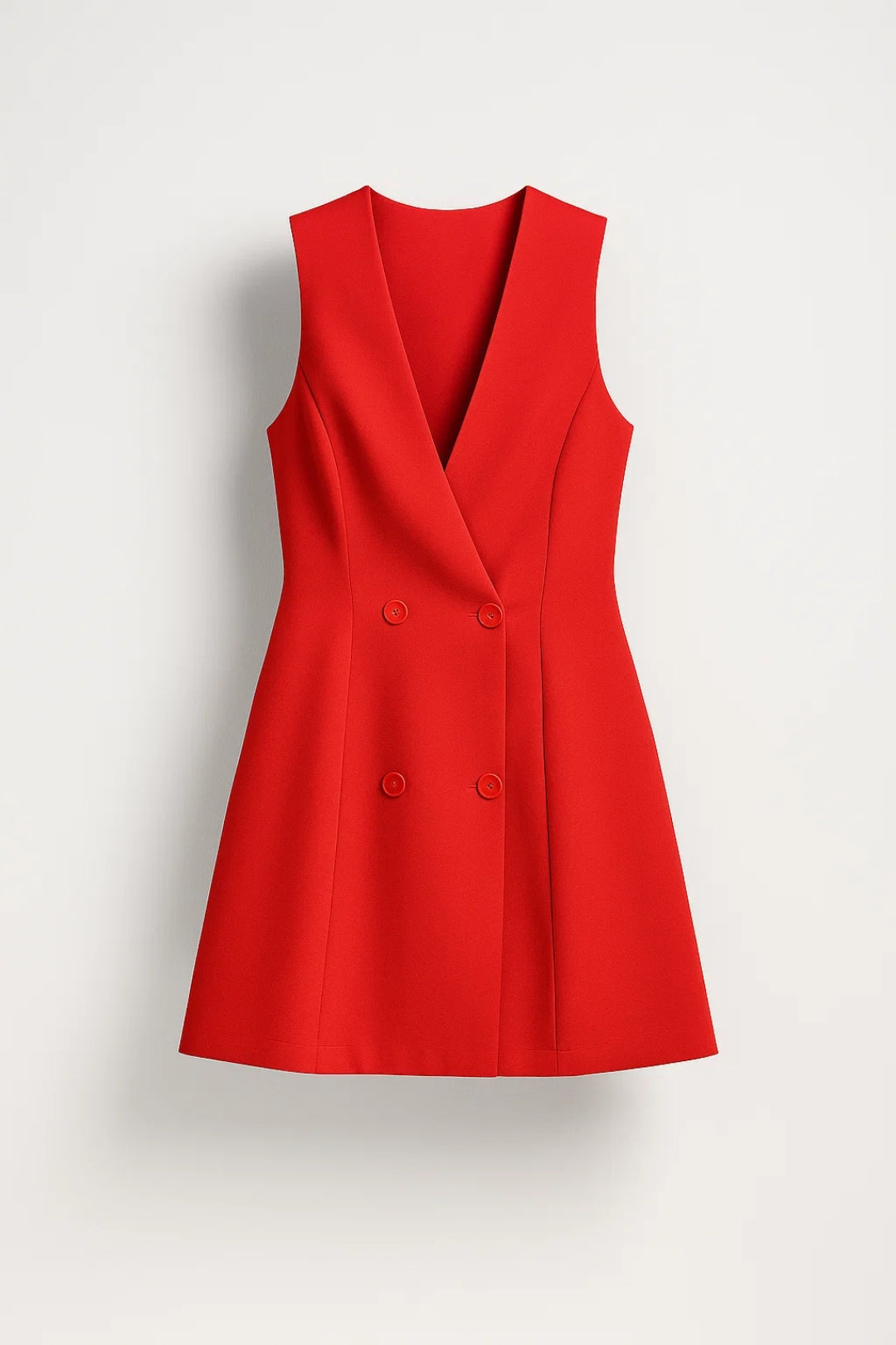 Abito blazer corto senza maniche | Doppiopetto elegante | Linea svasata