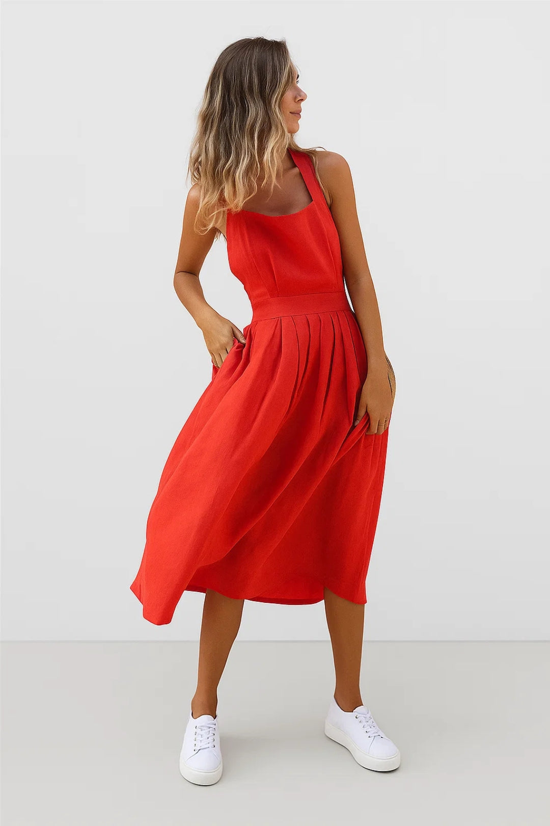 Abito in Lino con Schiena Scoperta | Lino | Leggero ed Elegante