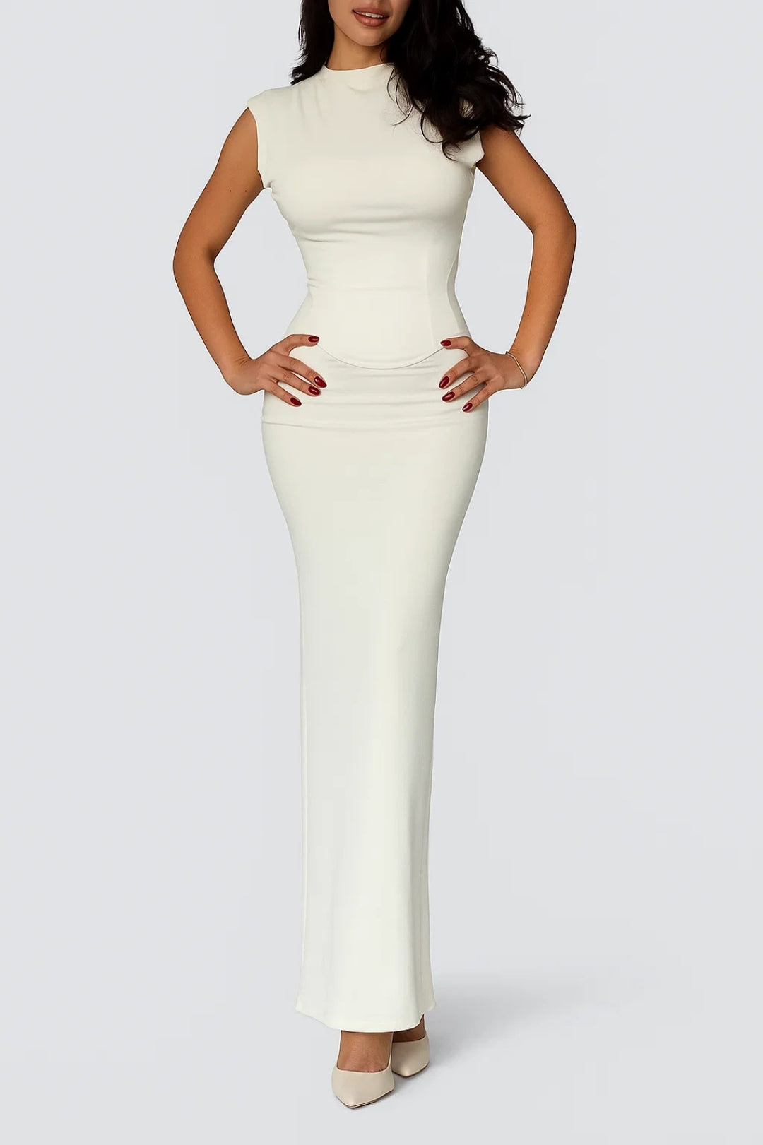 Abito lungo aderente senza maniche | Eleganza minimal