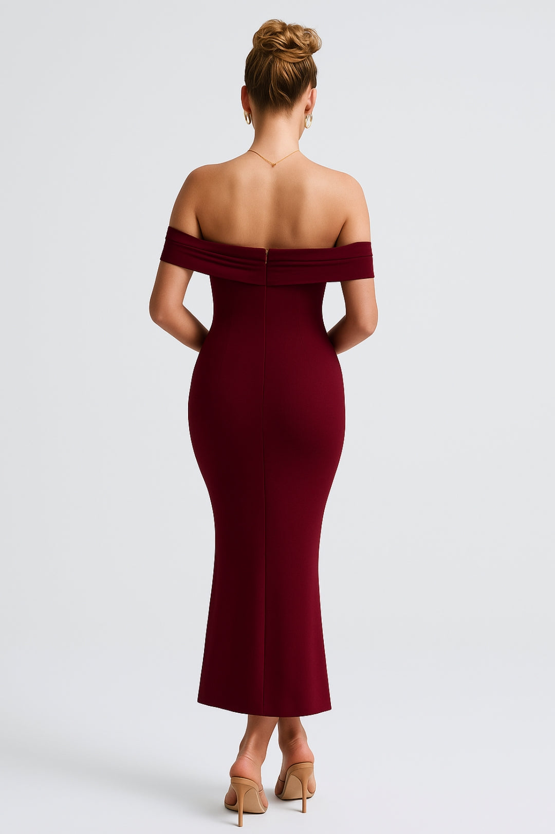 Abito lungo aderente | Scollo off-shoulder | Elegante da cerimonia