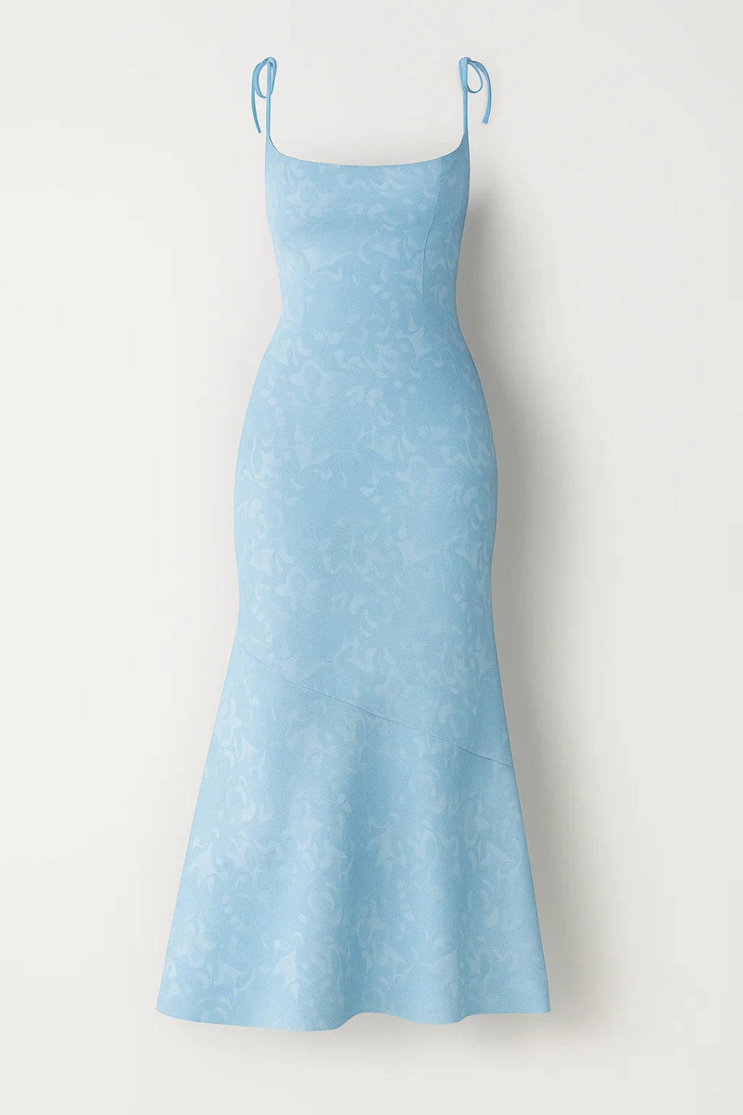 Abito lungo con spalline sottili annodate | Jacquard floreale | Eleganza femminile