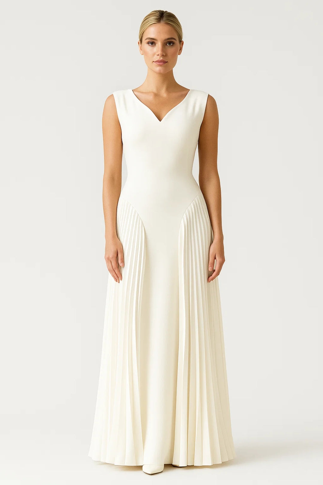 Abito lungo da donna con gonna plissettata | Eleganza senza tempo