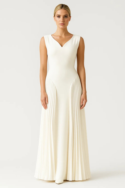 Abito lungo da donna con gonna plissettata | Eleganza senza tempo