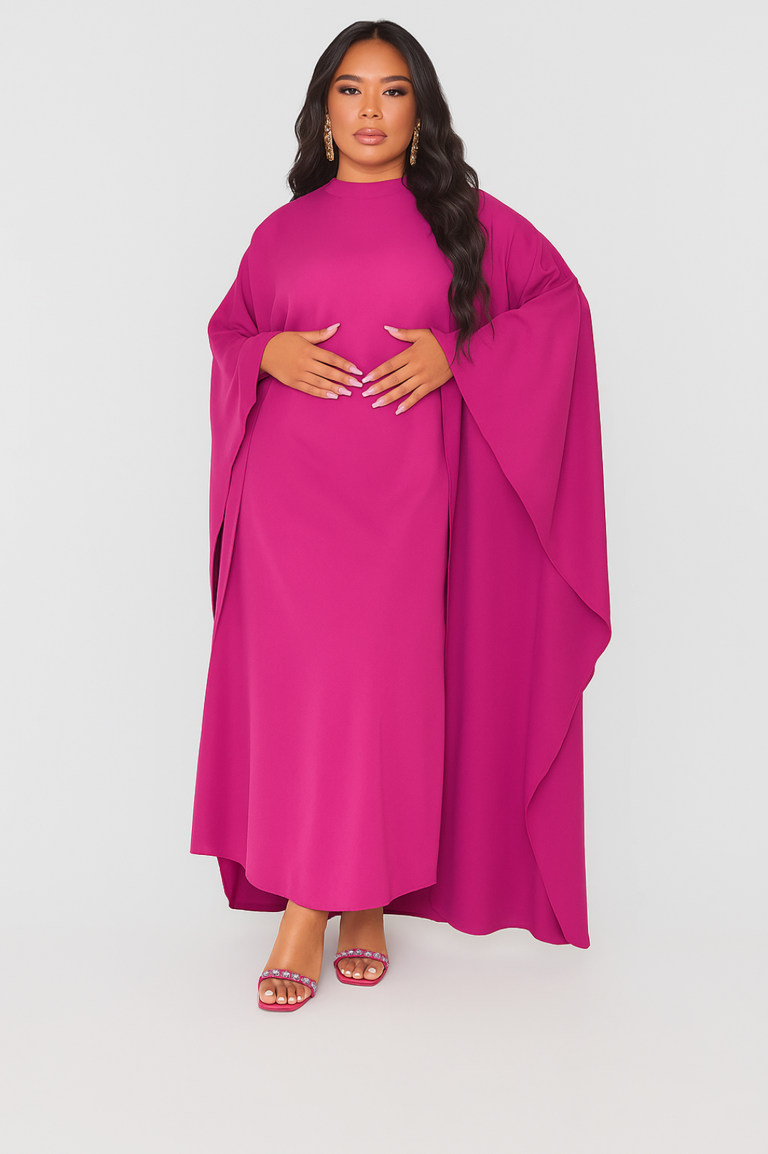 Abito lungo fluido con maniche ampie | Elegante e confortevole