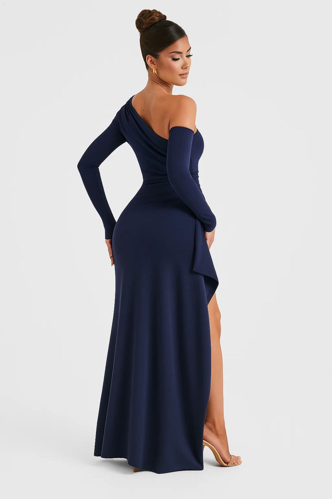Abito lungo monospalla | Spacco laterale | Eleganza da sera