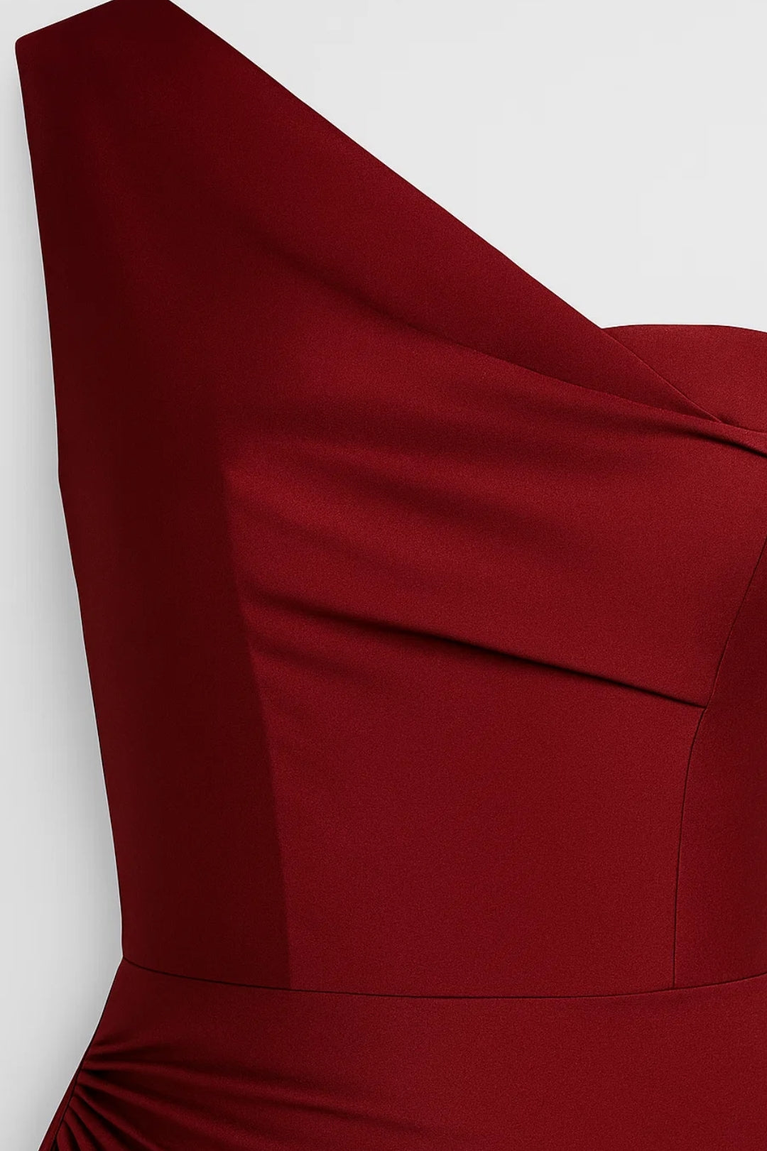 Abito lungo monospalla | Drappeggio elegante | Spacco laterale