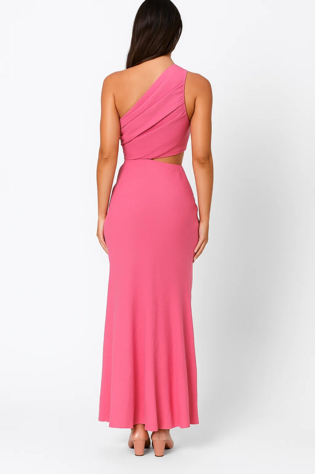 Abito lungo monospalla con fiore 3D | Eleganza estiva con dettaglio cut-out