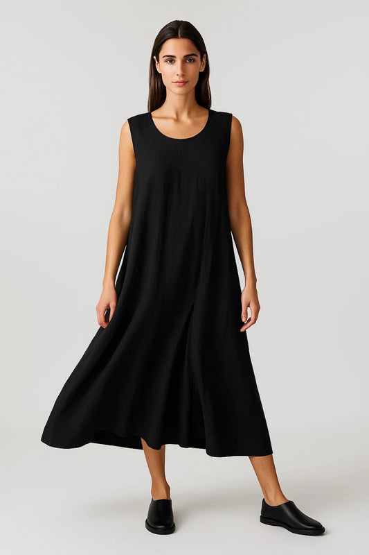 Abito lungo senza maniche | Linea svasata | Eleganza quotidiana