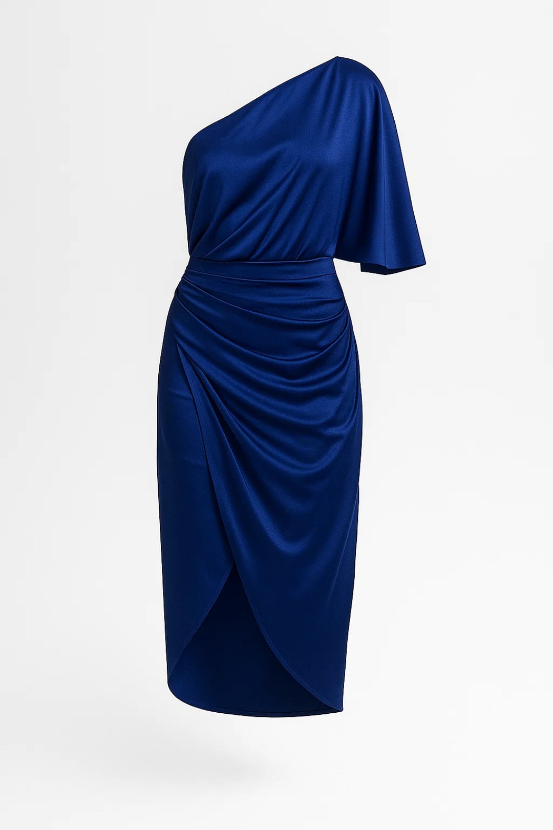 Abito monospalla in raso lucido | Elegante e drappeggiato