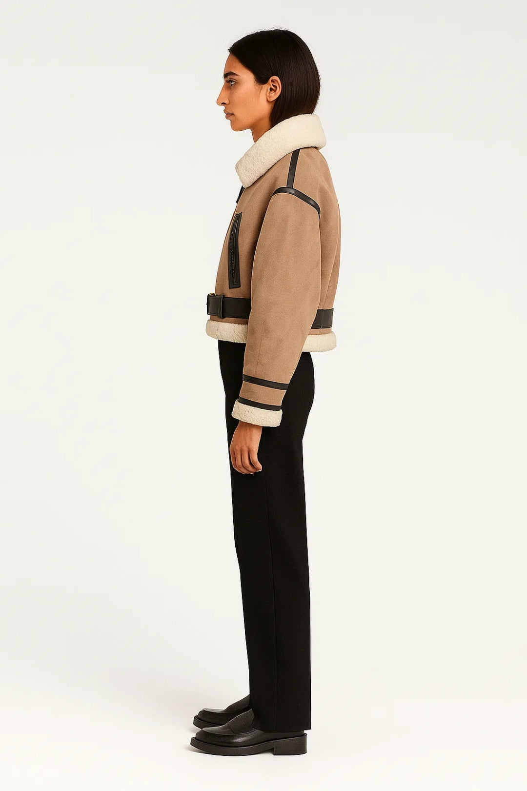 Giacca aviatore in shearling sintetico | Stile bomber | Calda e strutturata