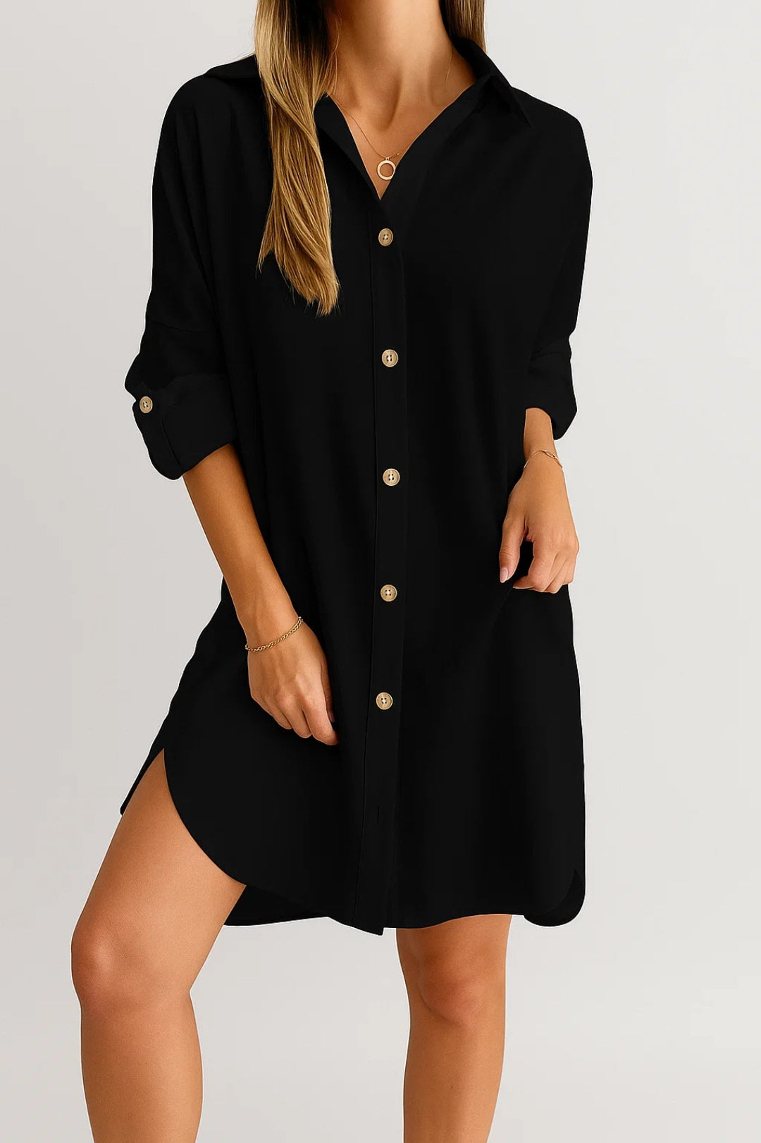 Camicia lunga con bottoni in stile chemisier | Vestibilità morbida