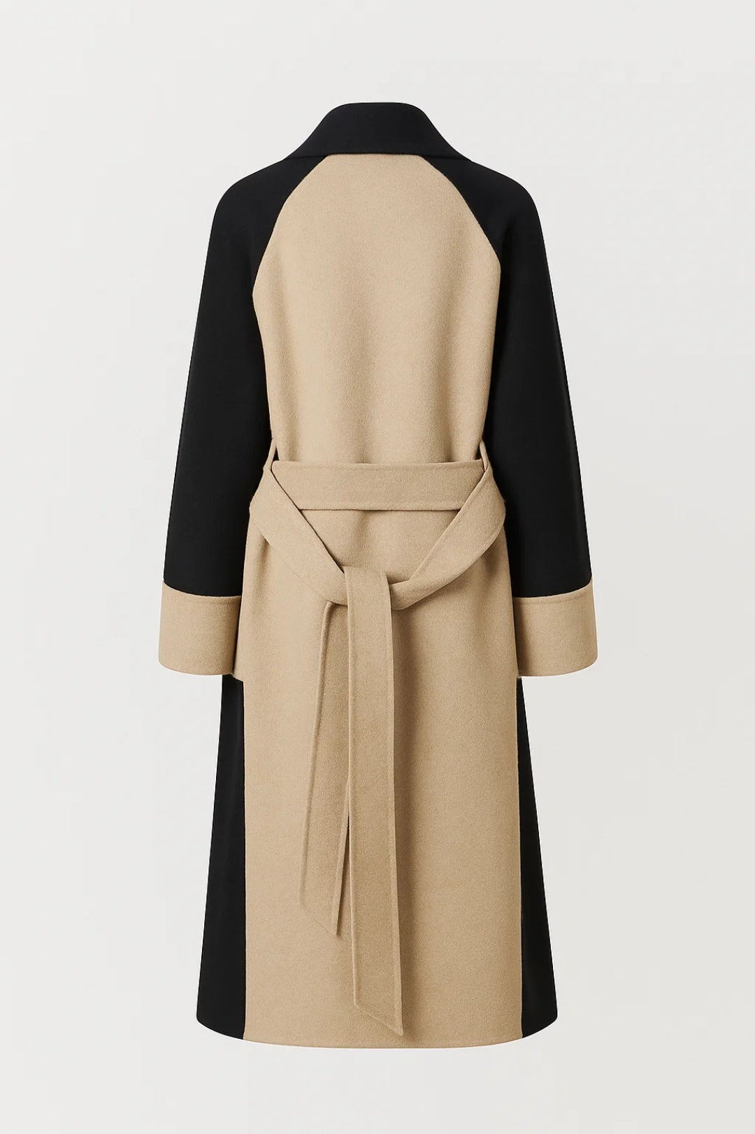 Cappotto lungo bicolore doppiopetto