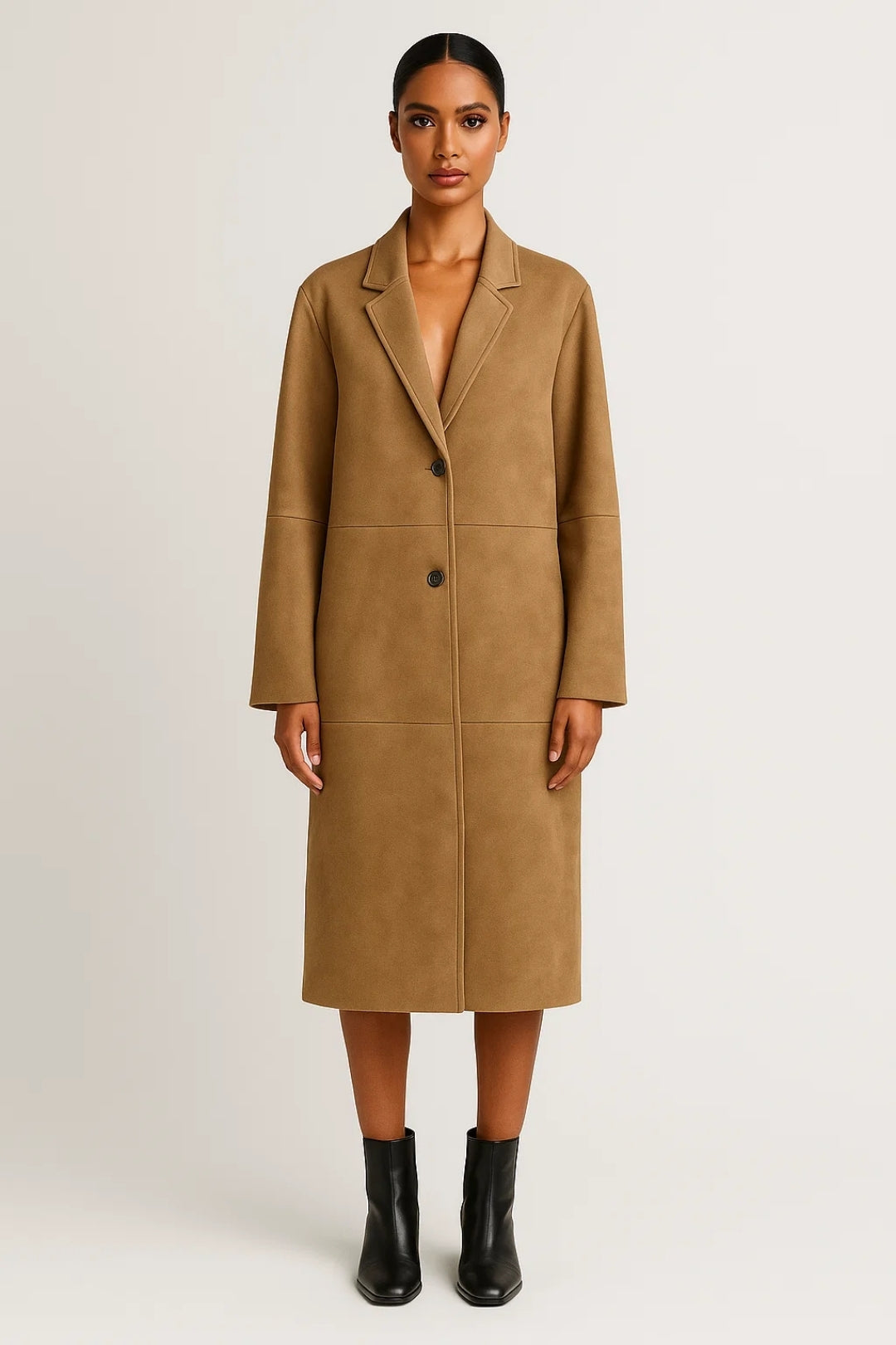 Cappotto lungo con chiusura a bottoni