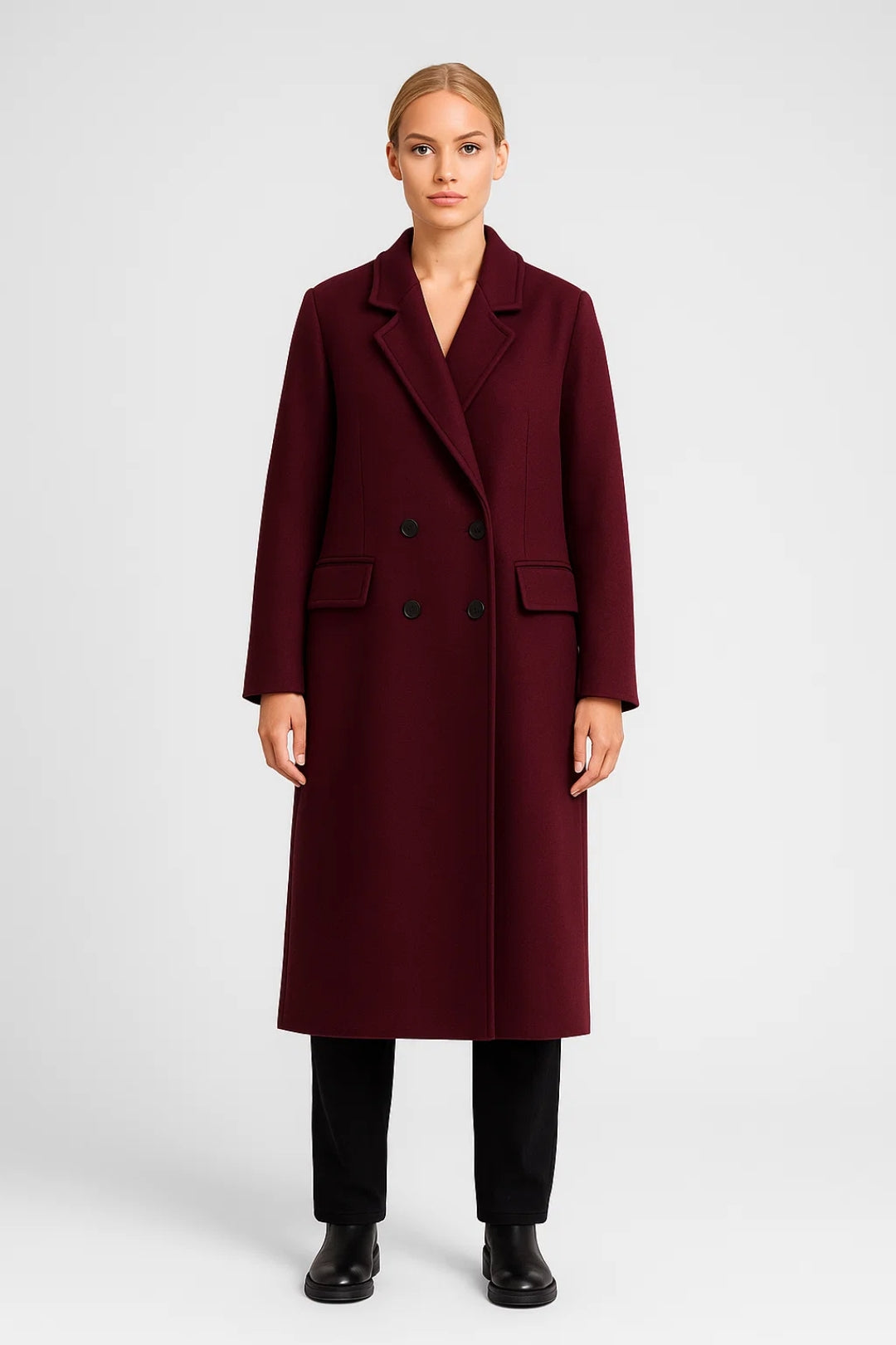 Cappotto lungo doppiopetto da donna | Eleganza classica e intramontabile