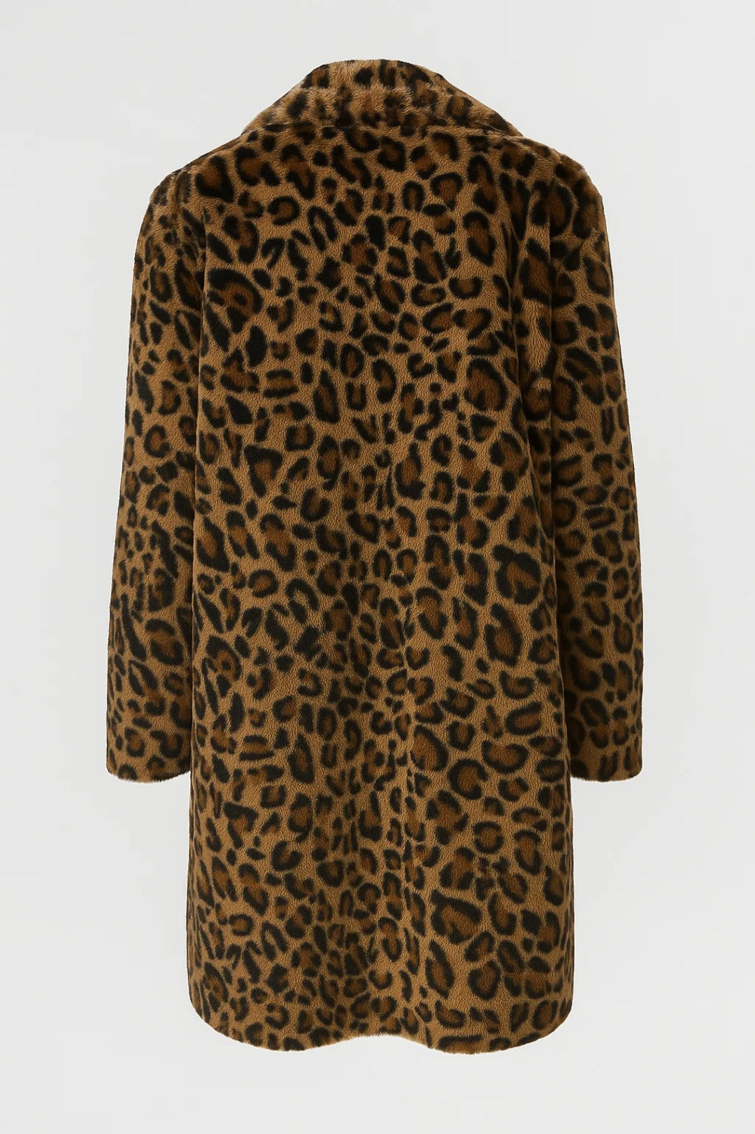 Cappotto lungo effetto pelliccia con stampa animalier