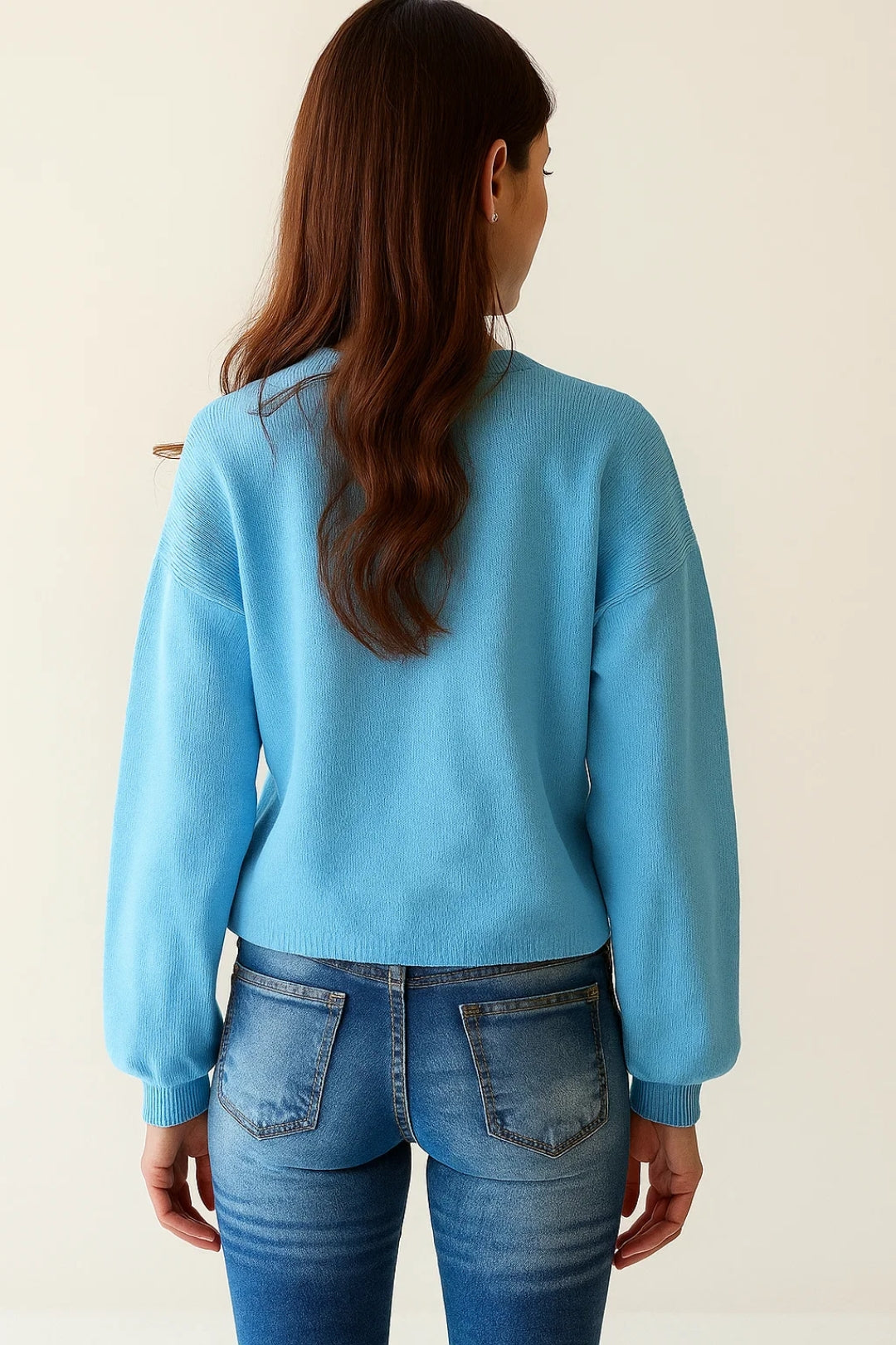Cardigan azzurro con fantasmini | Maglia divertente | Chiusura con bottoni
