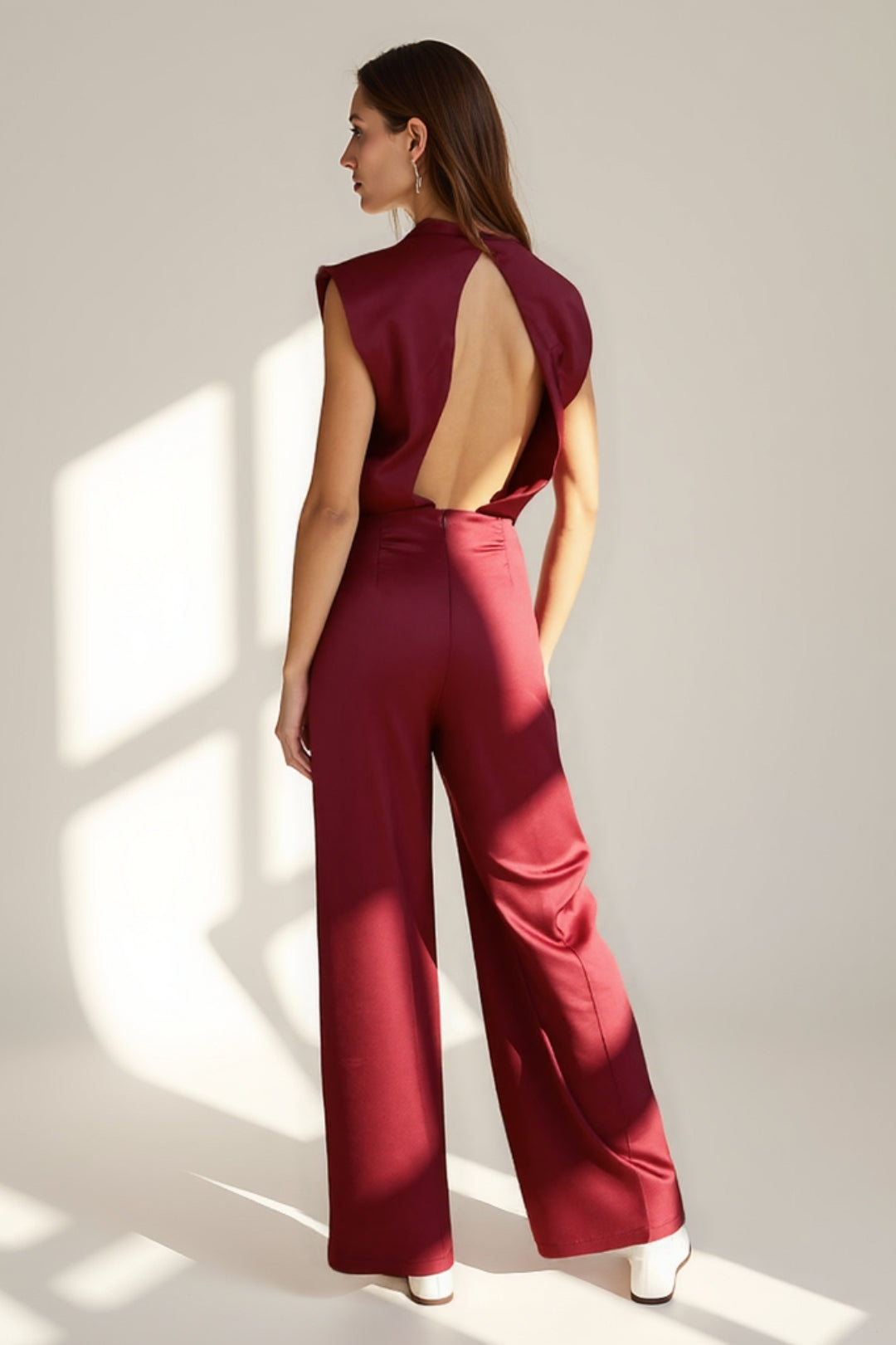 Completo elegante due pezzi | Top smanicato con schiena scoperta e pantaloni a palazzo