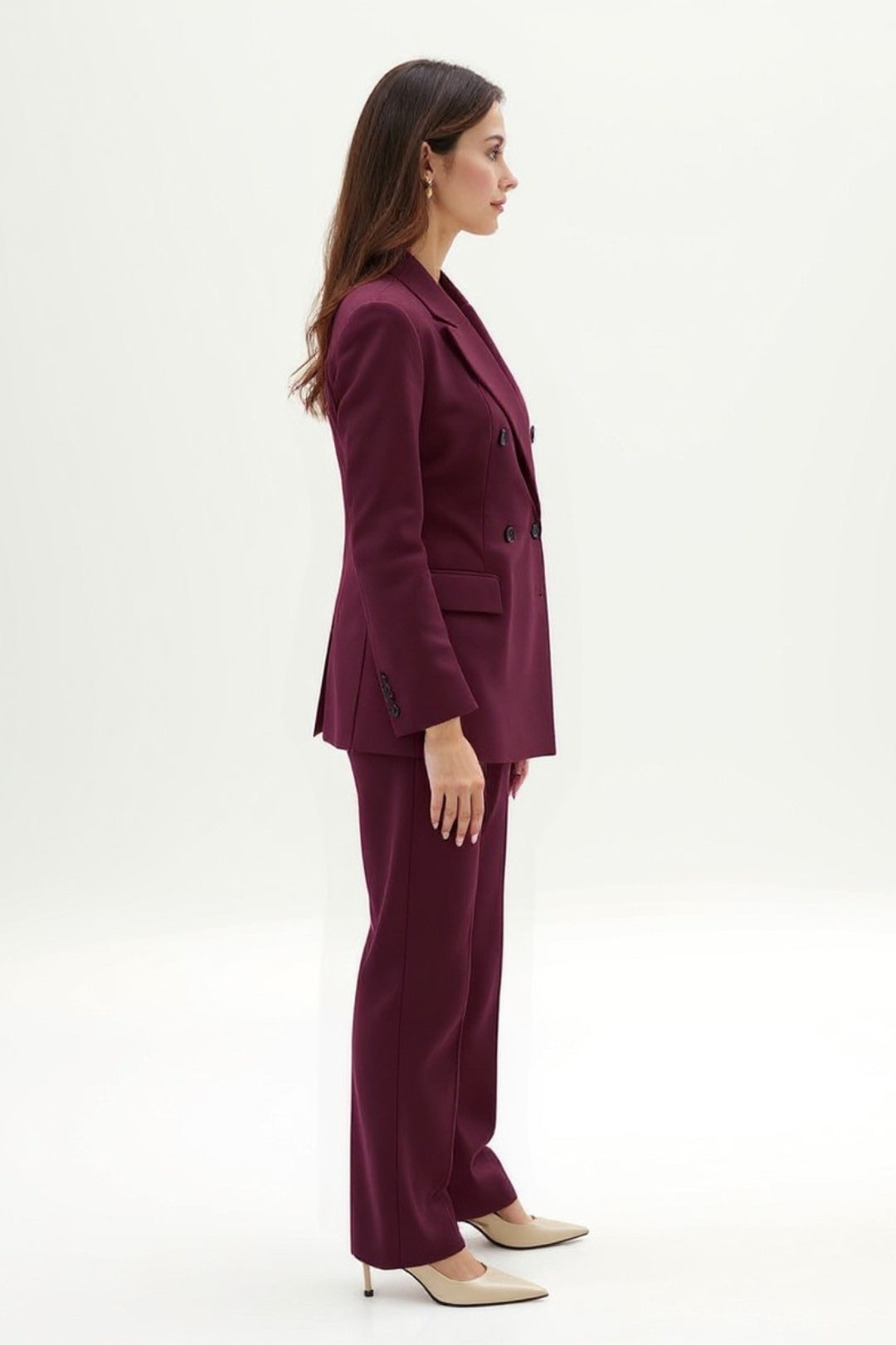 Completo sartoriale bordeaux | Blazer doppiopetto e pantaloni coordinati