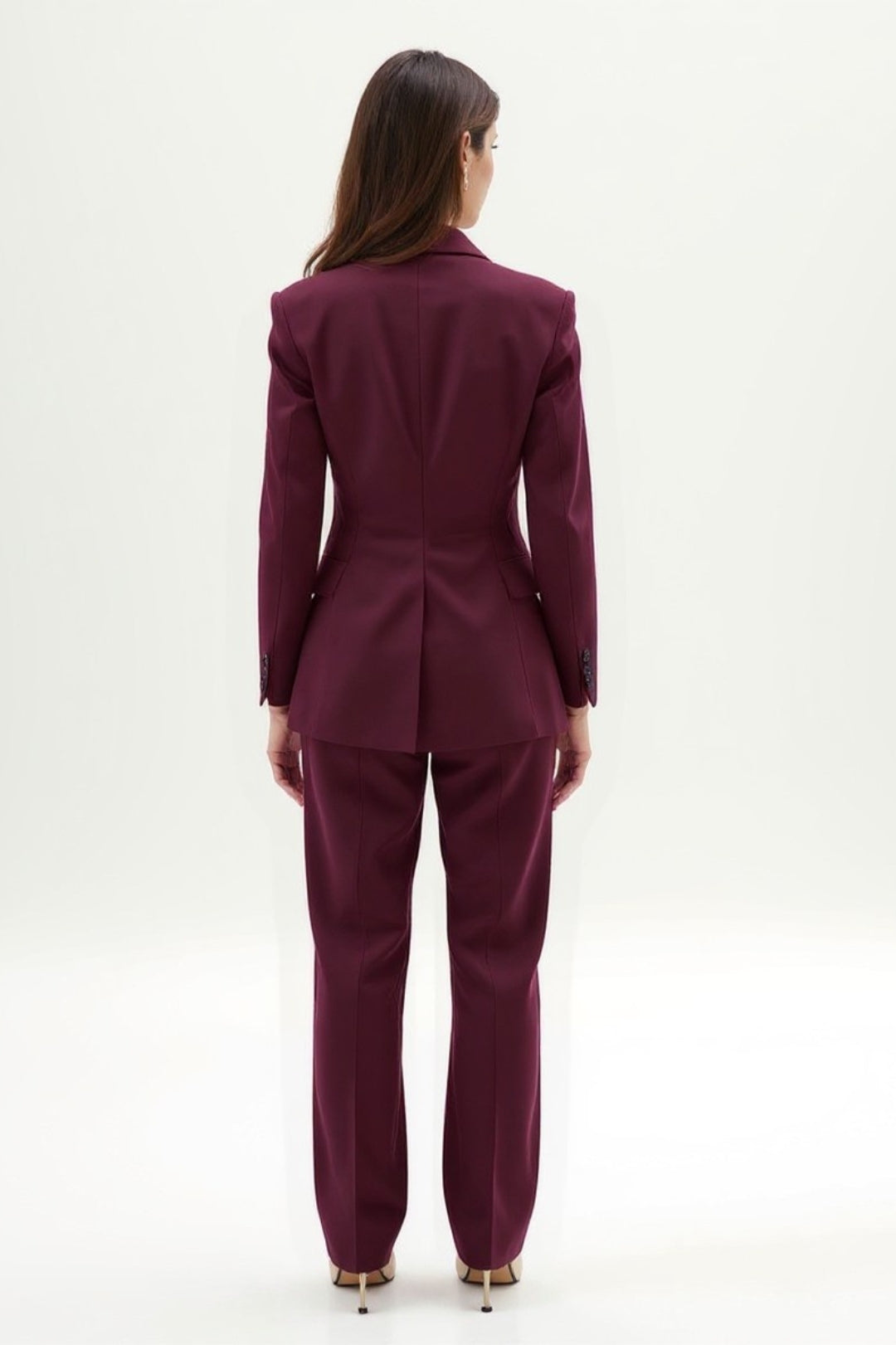 Completo sartoriale bordeaux | Blazer doppiopetto e pantaloni coordinati