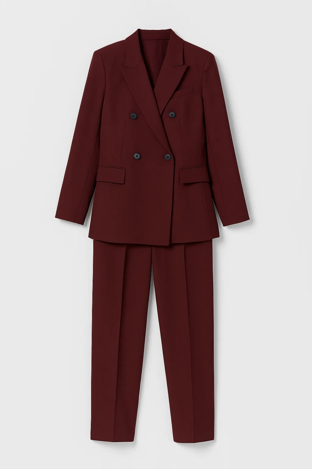 Completo sartoriale bordeaux | Blazer doppiopetto e pantaloni coordinati