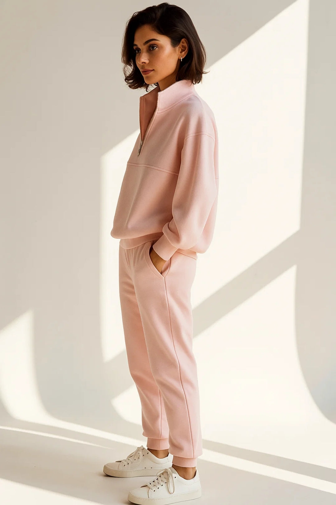 Completo sportivo in cotone | Felpa con zip e pantaloni jogger | Morbido e confortevole