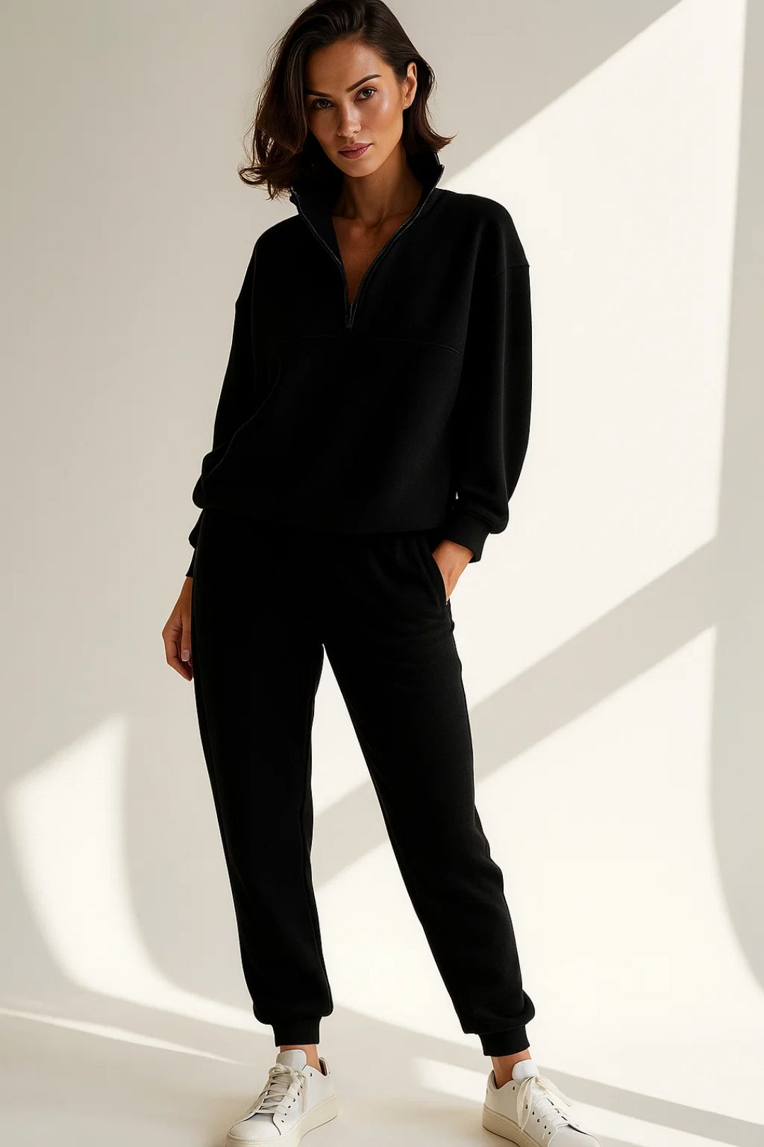 Completo sportivo in cotone | Felpa con zip e pantaloni jogger | Morbido e confortevole