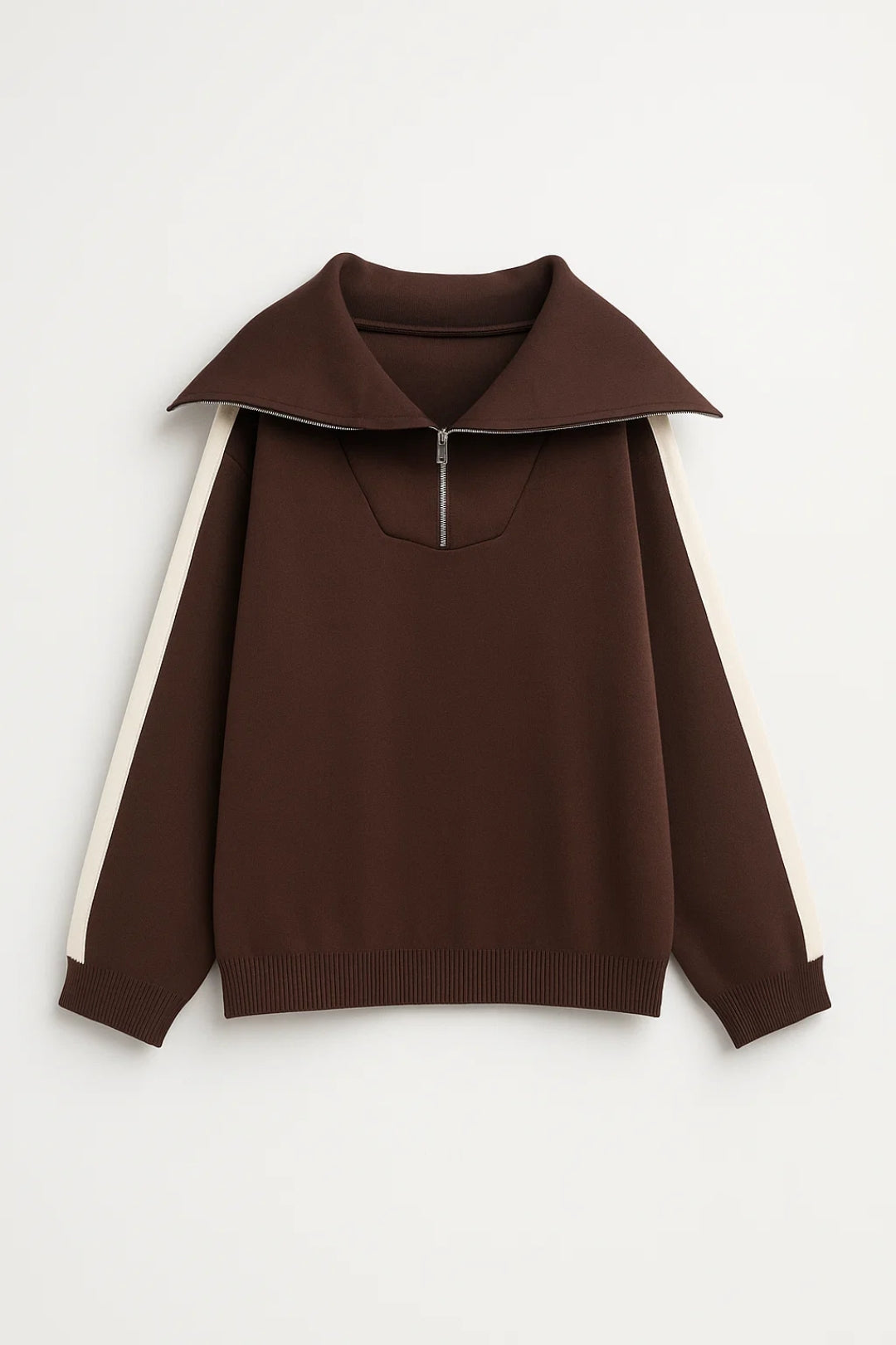 Coordinato maglia con zip e pantaloni ampi | Comfort e stile rilassato