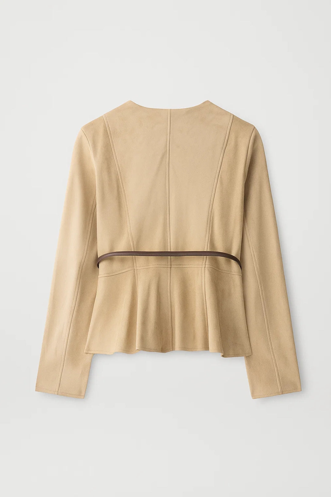 Giacca con zip e cintura sottile in vita