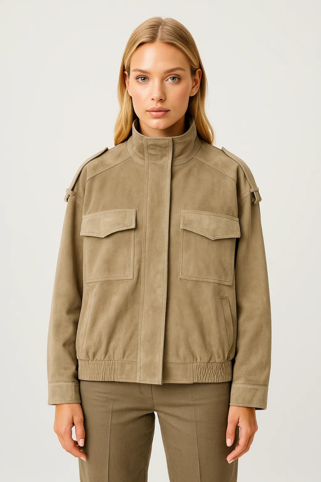 Giacca corta stile utility con tasche applicate