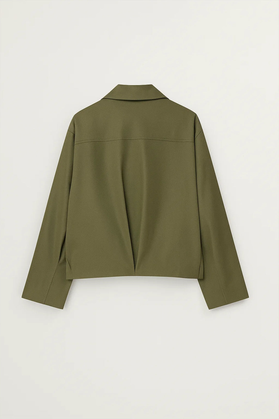 Giacca minimal con zip frontale e colletto classico