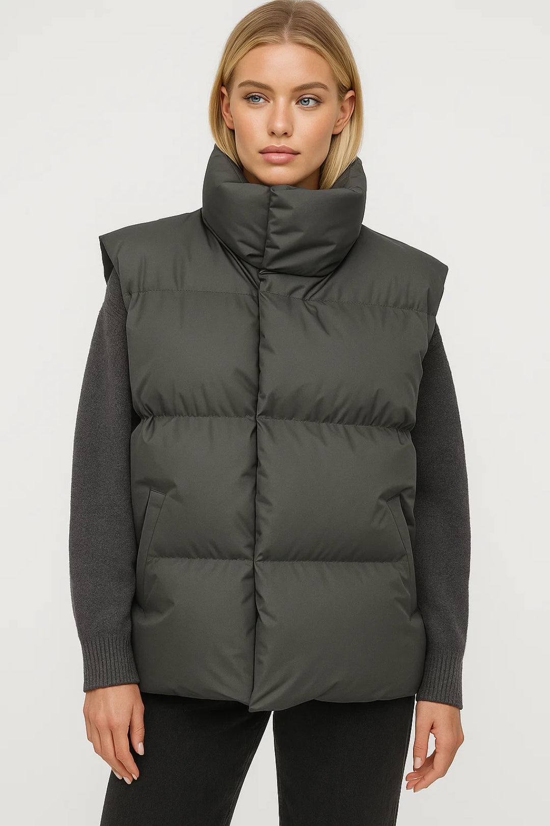 Gilet imbottito con collo alto