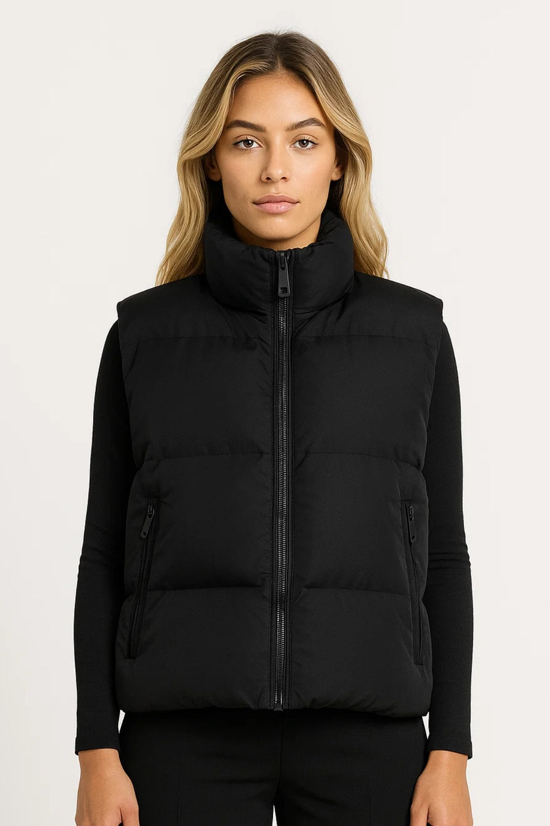 Gilet imbottito con zip frontale