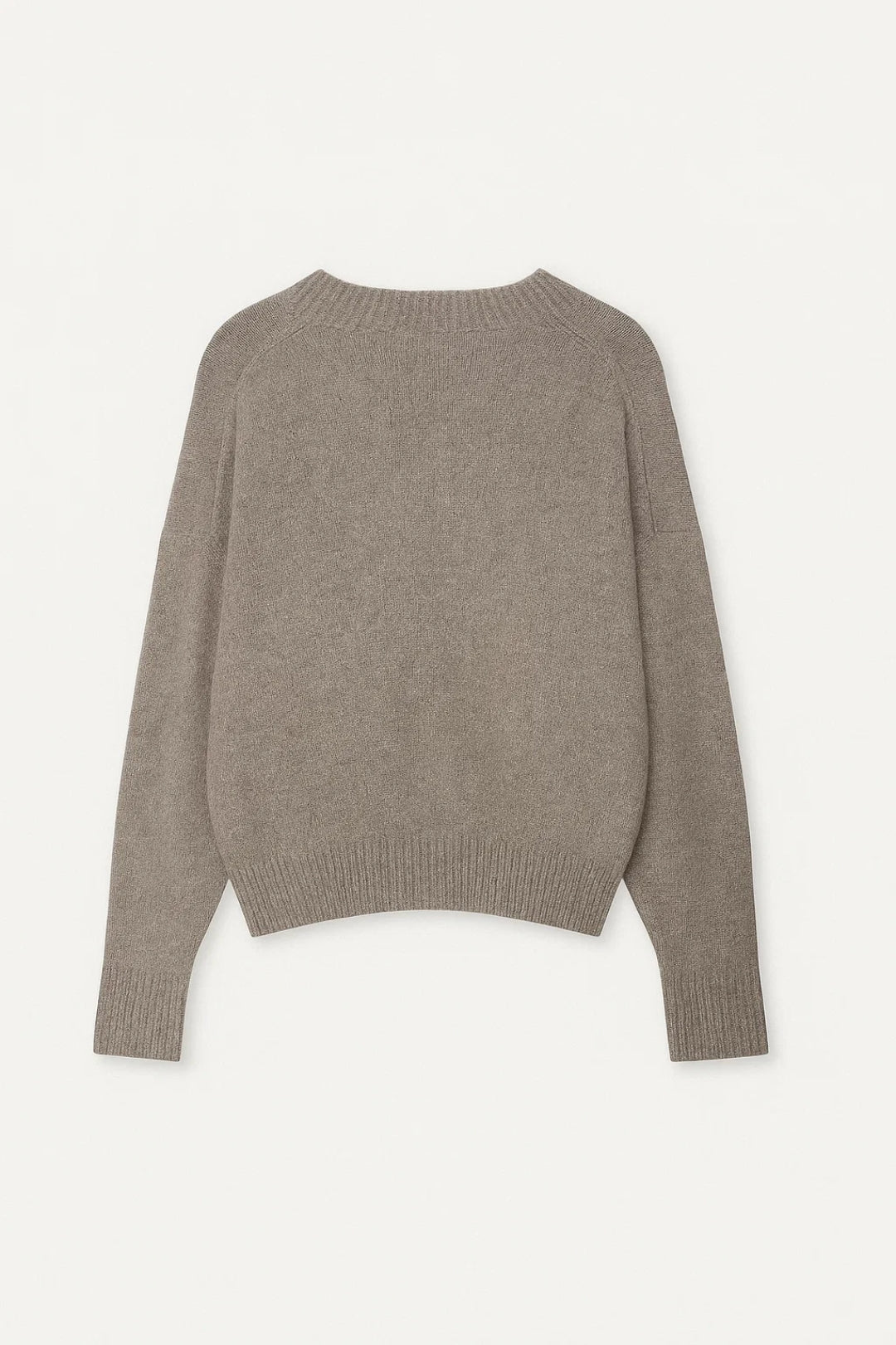 Maglione ampio con scollo a V e finiture a costine