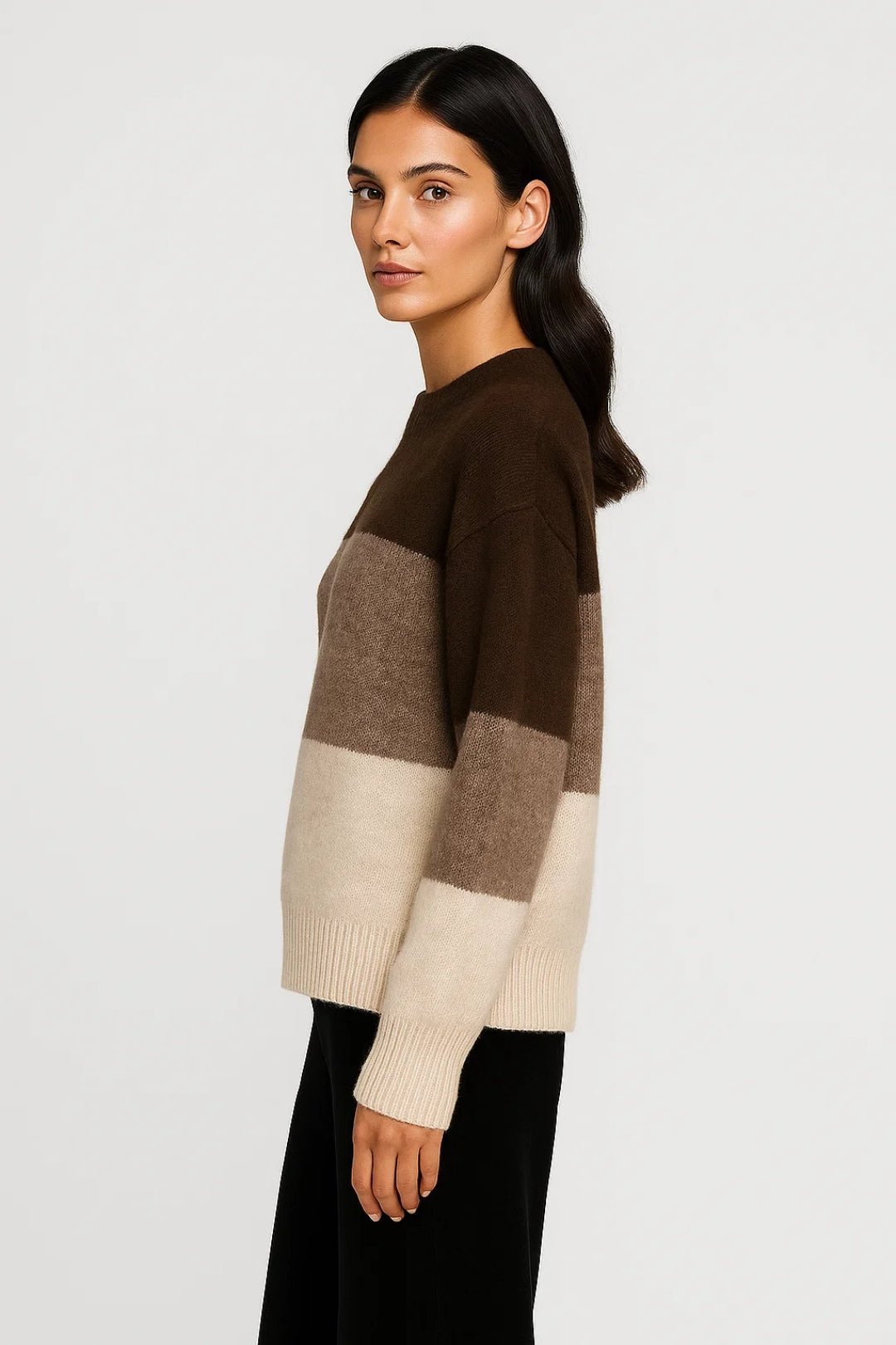 Maglione a righe| Vestibilità morbida | Toni naturali