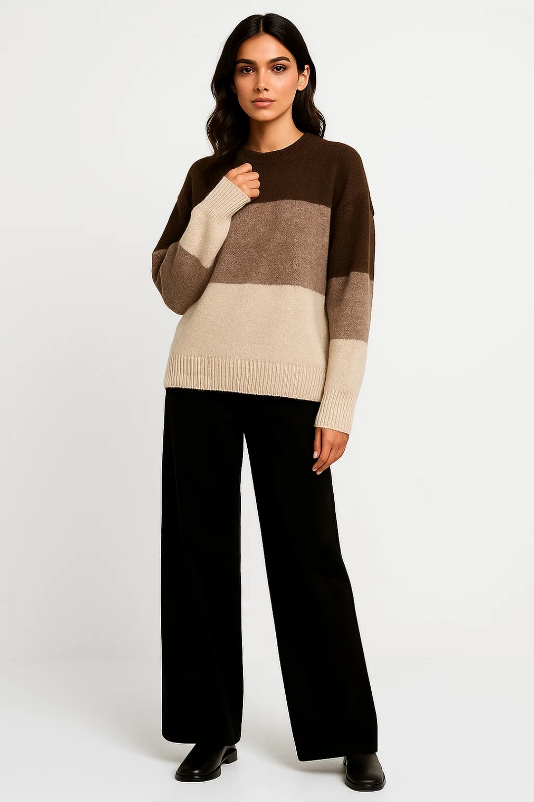 Maglione a righe| Vestibilità morbida | Toni naturali
