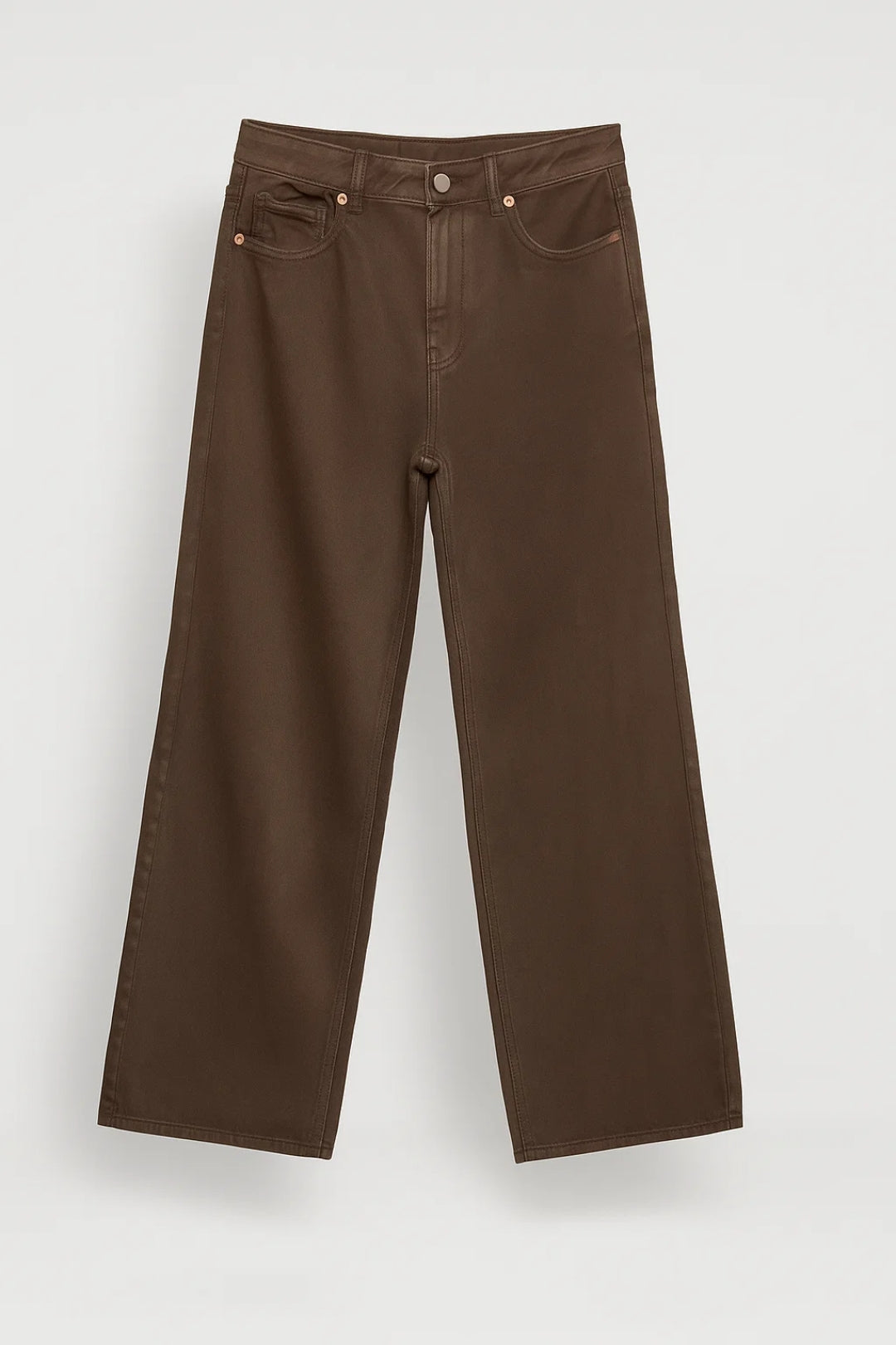 Pantaloni a gamba larga con taglio dritto e vita media
