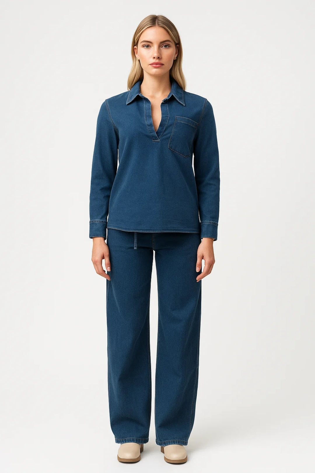 Set coordinato dal taglio rilassato con camicia e pantaloni ampi
