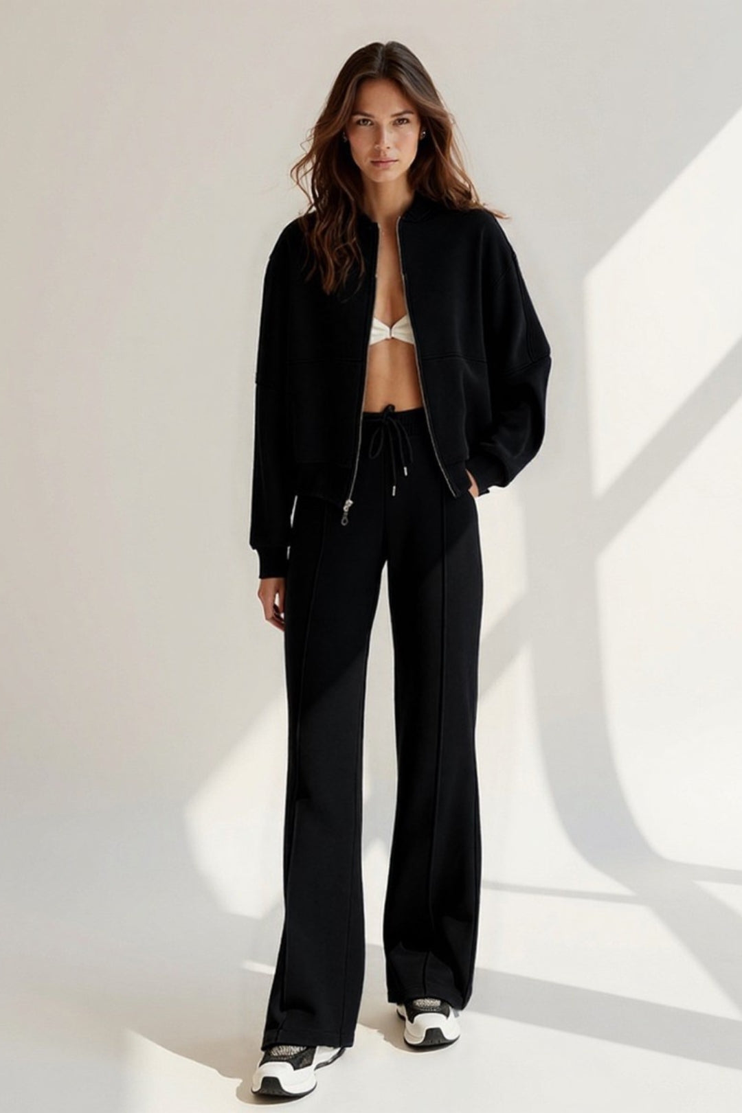 Set coordinato sportivo con giacca e pantaloni | Tessuto tecnico comodo
