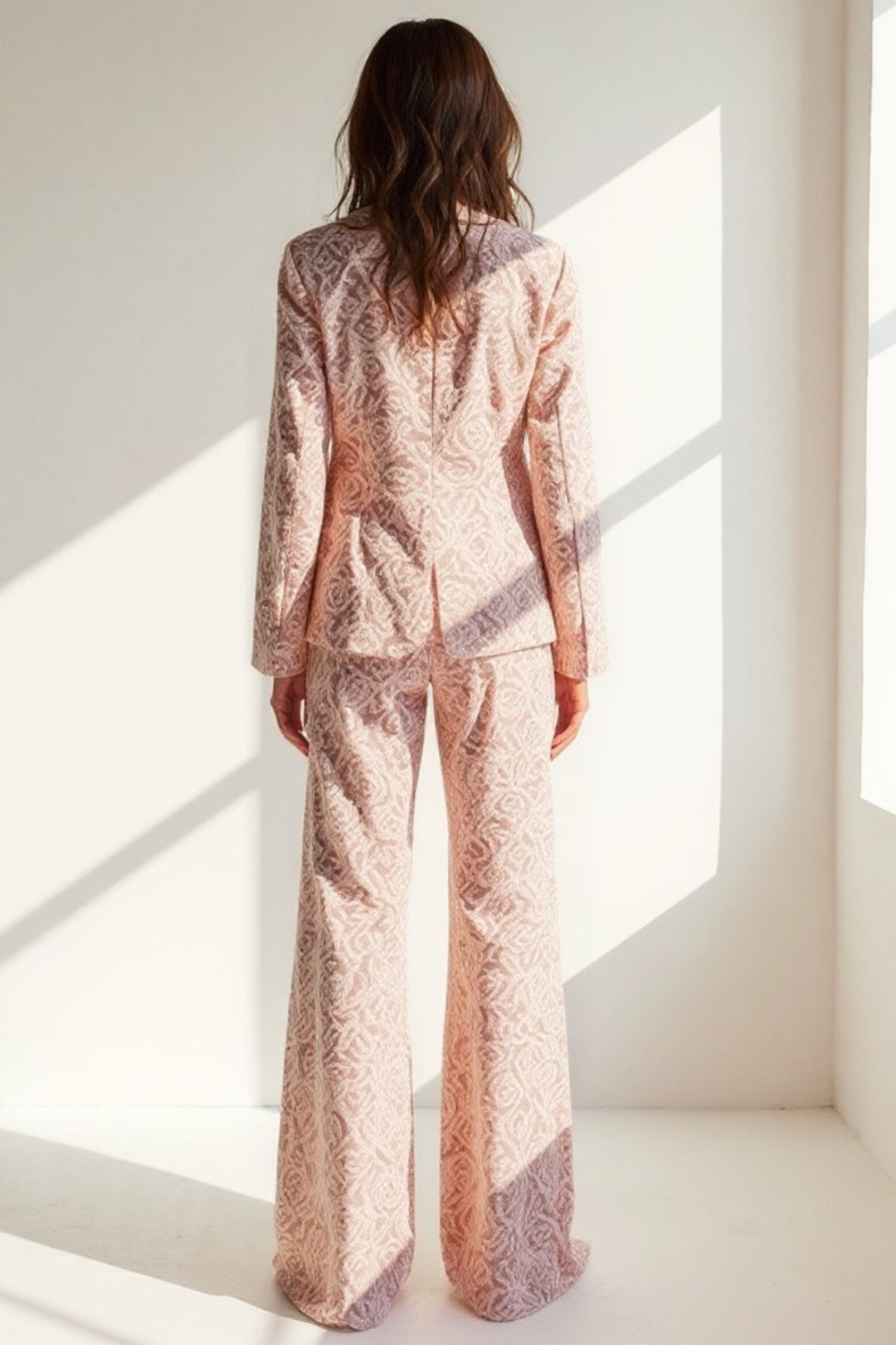 Set coordinato trasparente con fantasia floreale | Camicia e pantaloni ampi