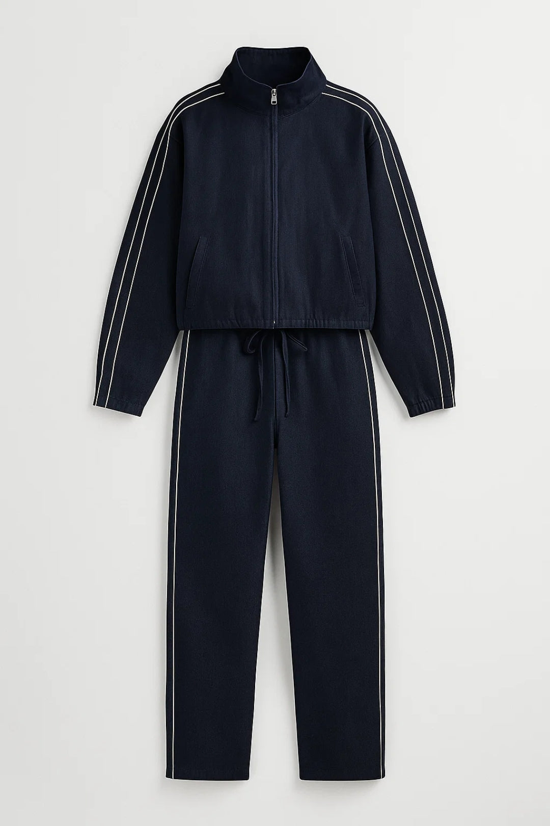 Set due pezzi con giacca sportiva e pantaloni a gamba dritta