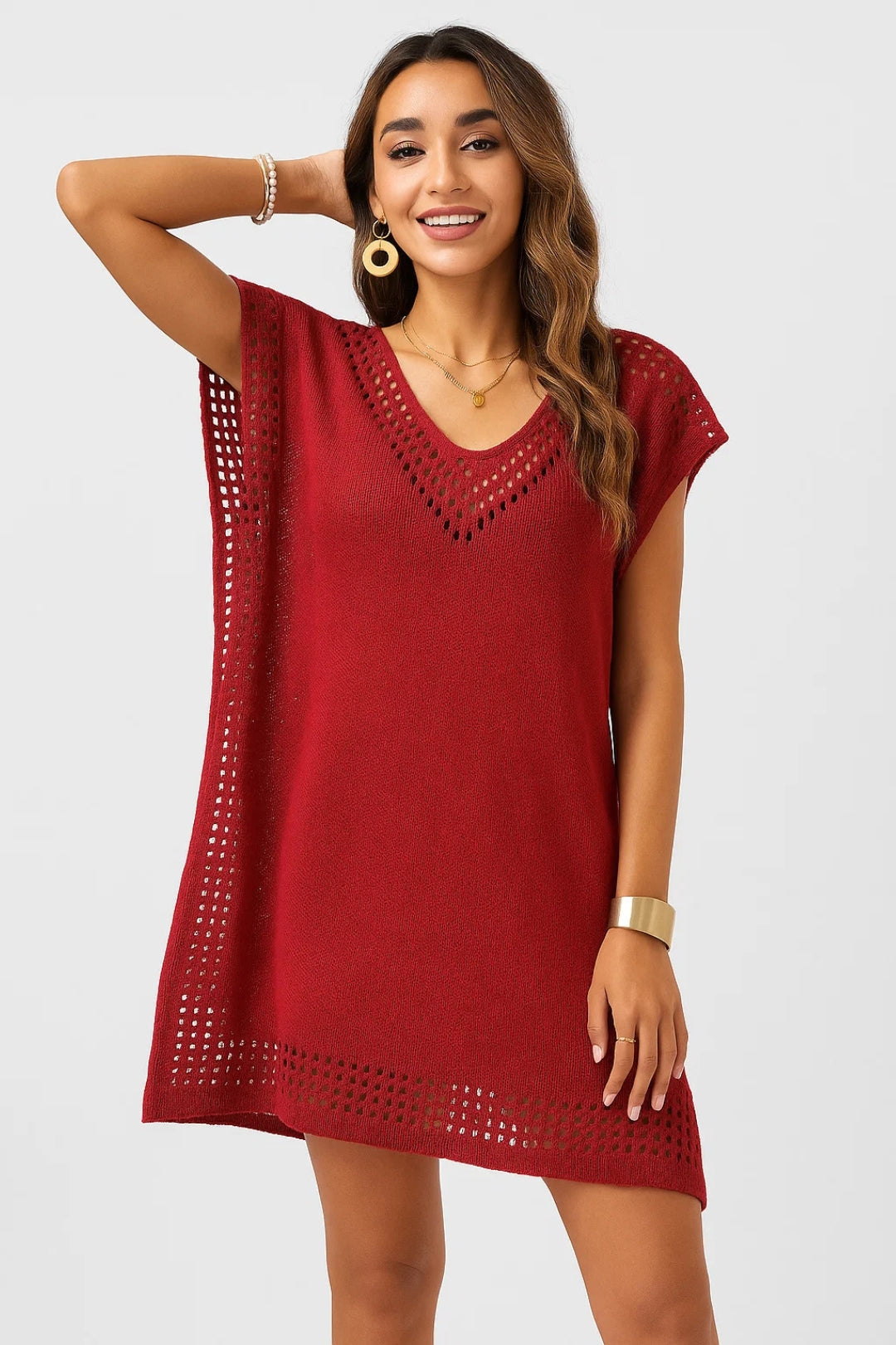 Tunica da Spiaggia in Maglia | Design Ajouré | Stile Leggero e Casual