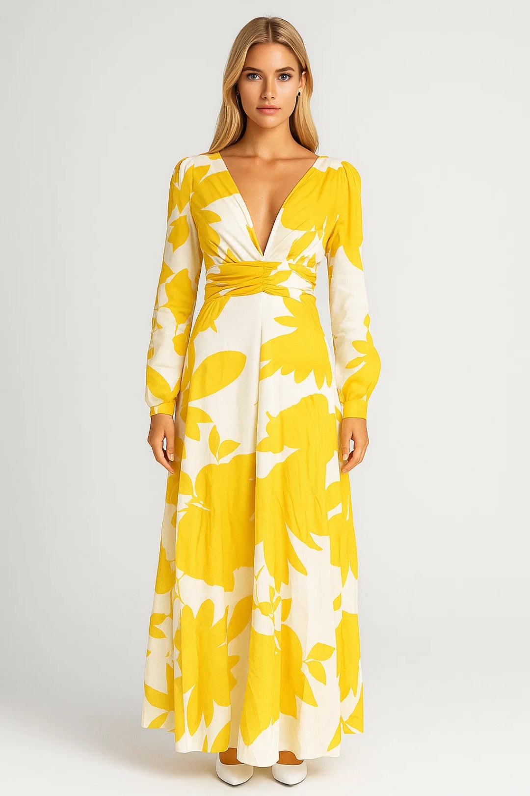 Vestito Lungo Donna | Lavorato con Scollo Profondo | Leggero per Estate