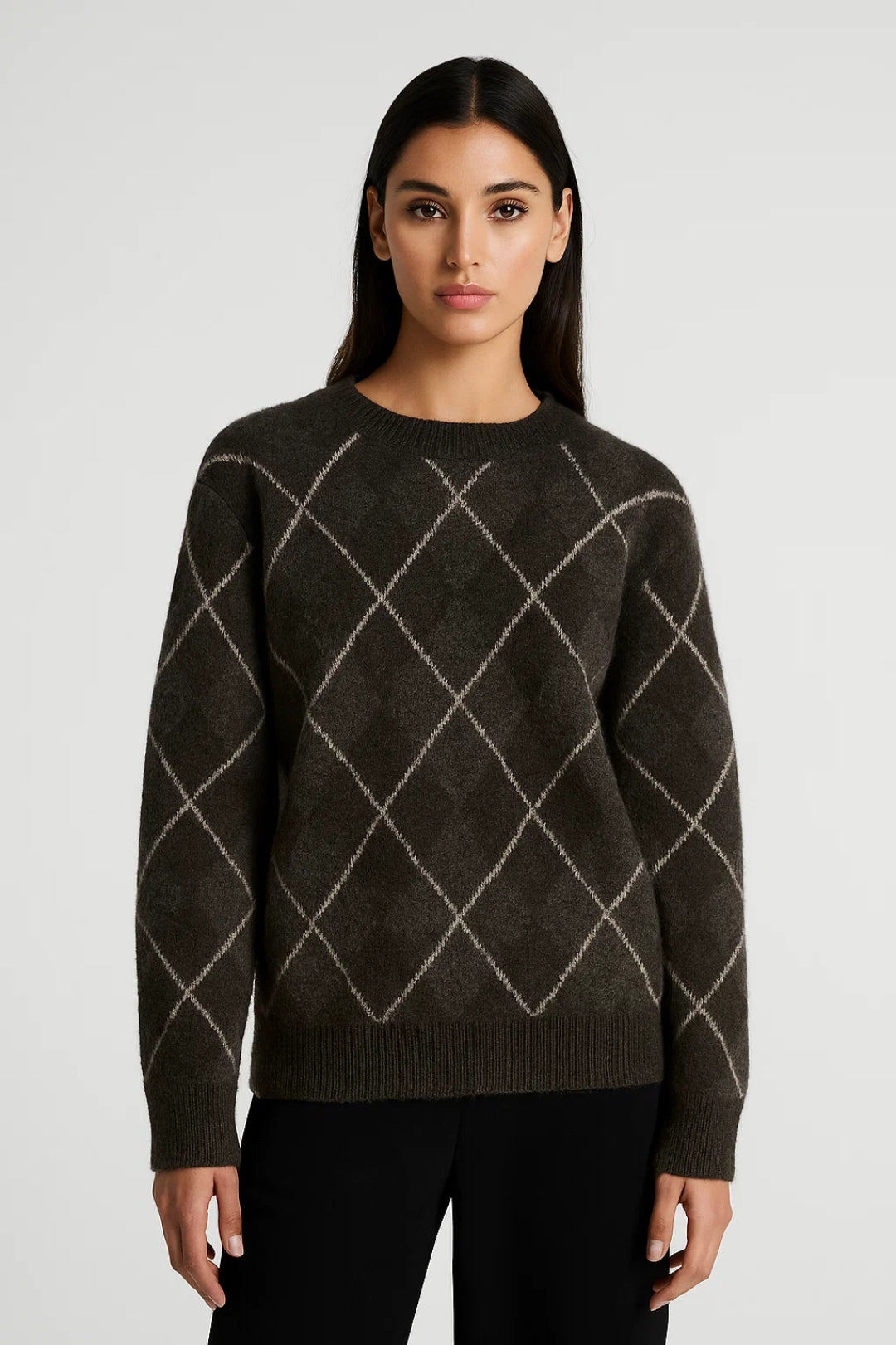 Maglione caldo a rombi | Vestibilità comoda | Perfetto per l’inverno