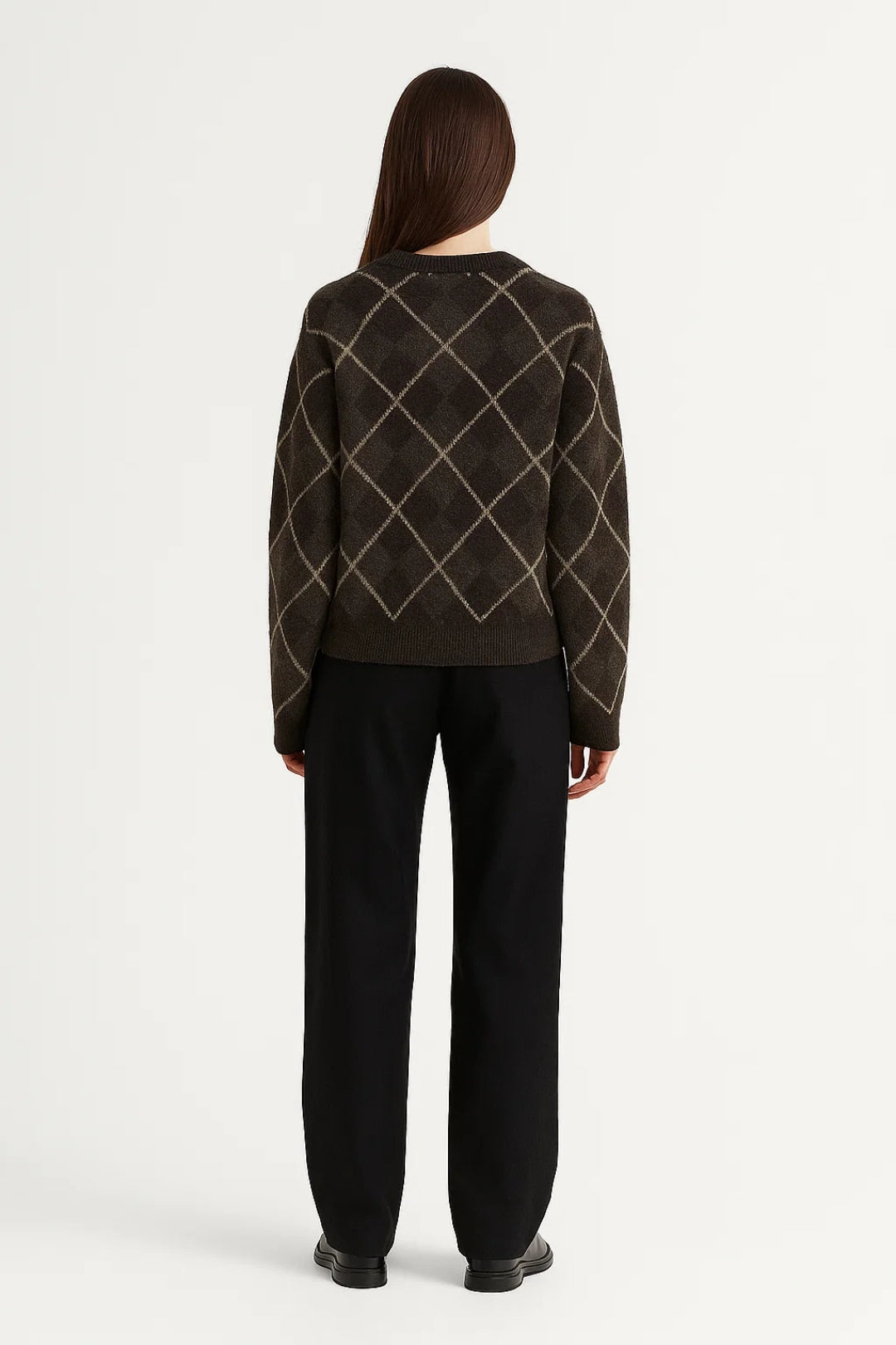 Maglione caldo a rombi | Vestibilità comoda | Perfetto per l’inverno