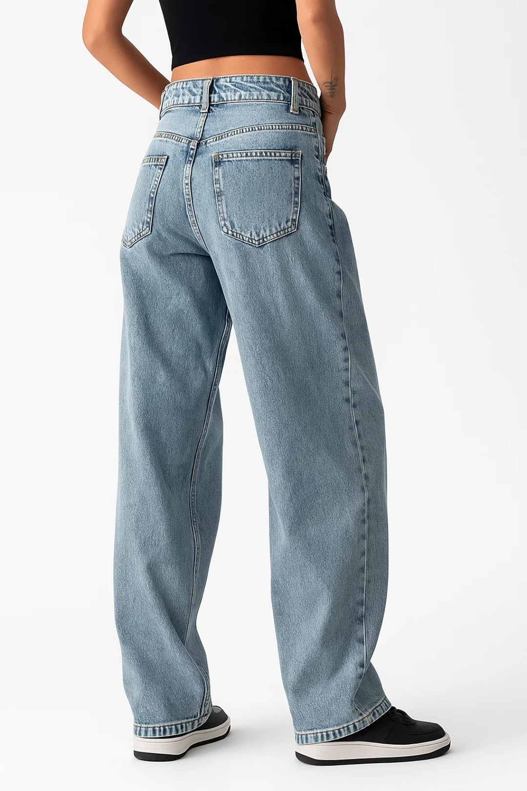 Jeans a gamba larga a vita media | Stile casual e rilassato