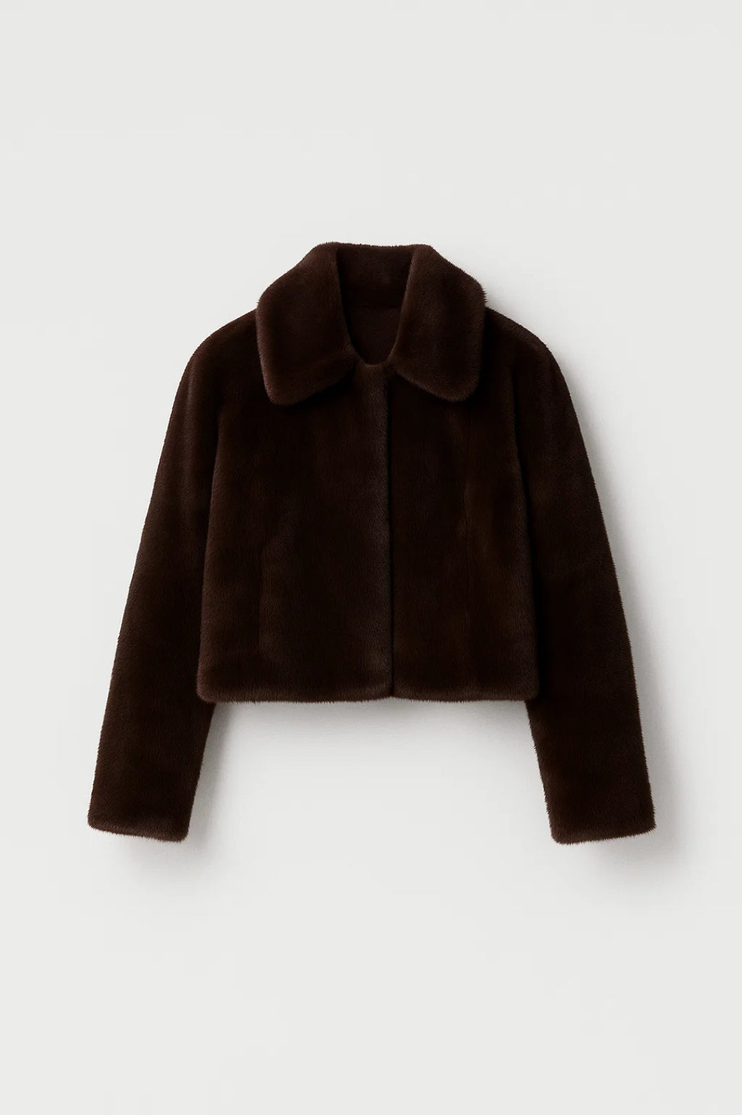 Giacca corta in eco pelliccia marrone | Elegante e calda per l'inverno