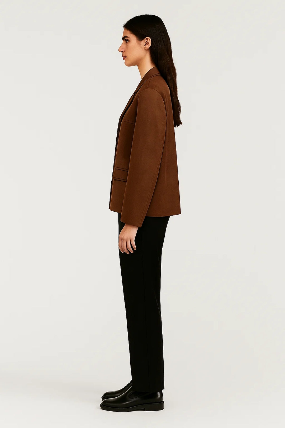 Blazer con revers e bottoni frontali