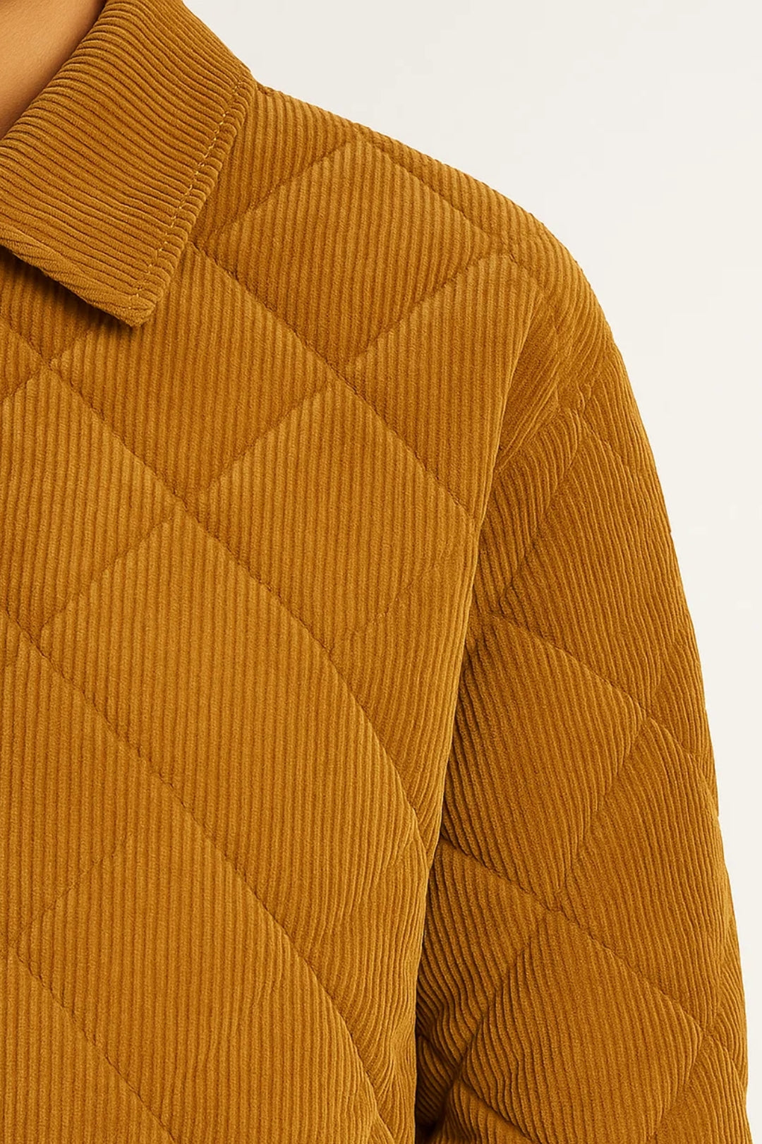 Giacca trapuntata in velluto a coste | Tasche applicate | Ideale per l’autunno