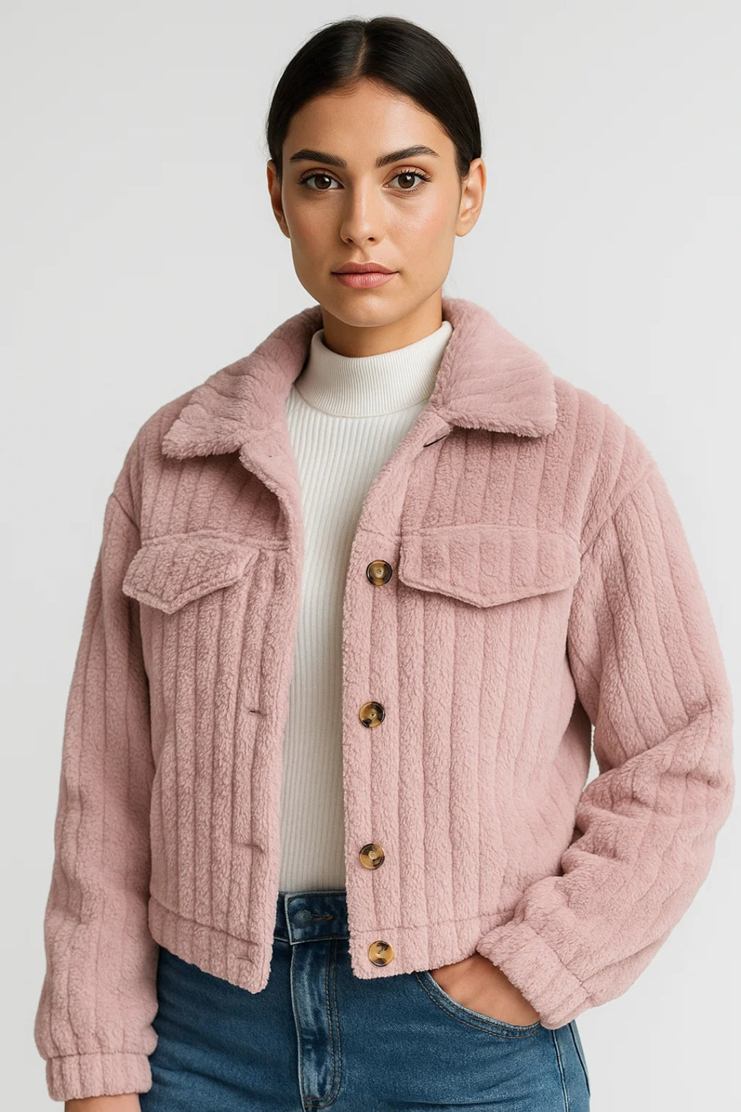 Giacca Teddy Trapuntata | Morbida e Calda | Stile Casual Invernale